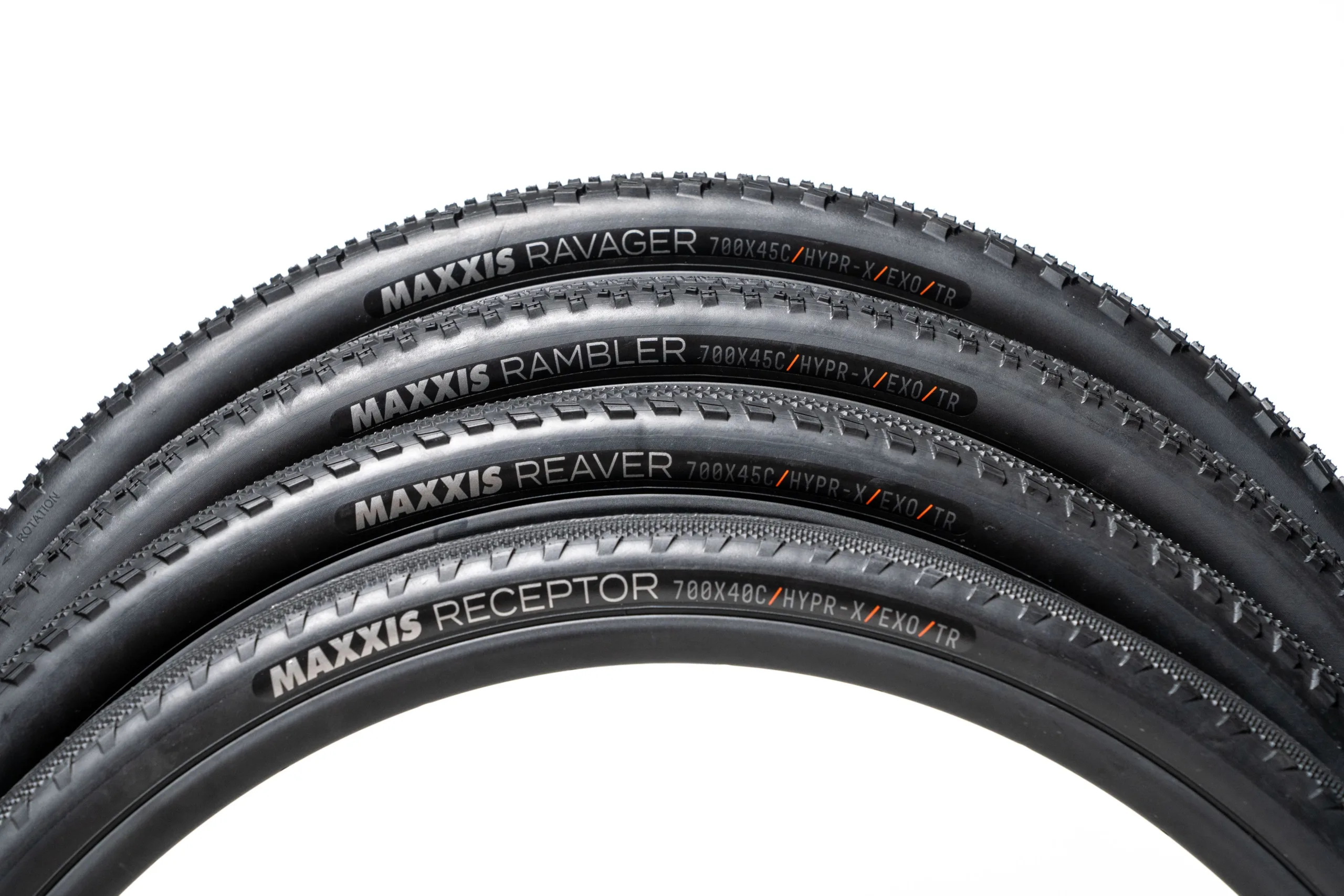 The Reaver, Ramble, Ravager and Receptor gravel tires.