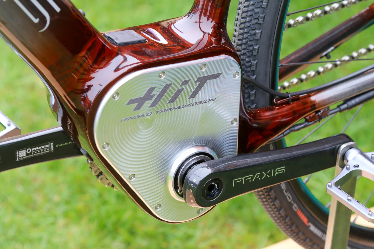 Praxis Hit prototype transmission on calfee custom bike