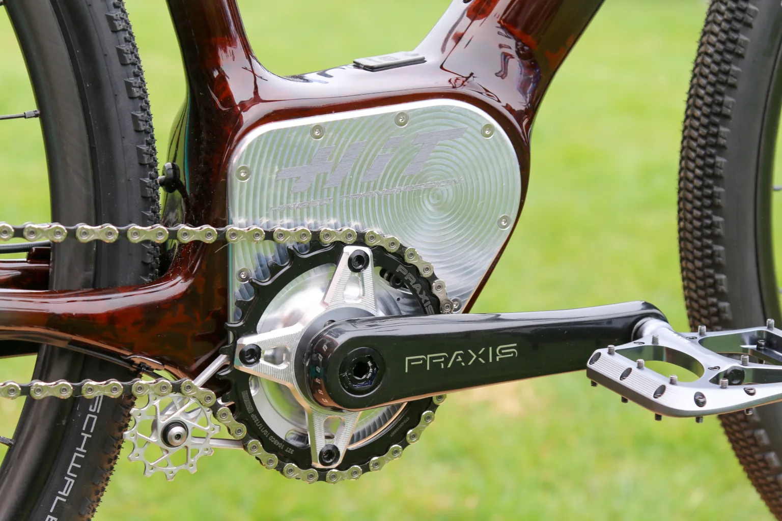 Praxis Hit prototype transmission on calfee custom bike