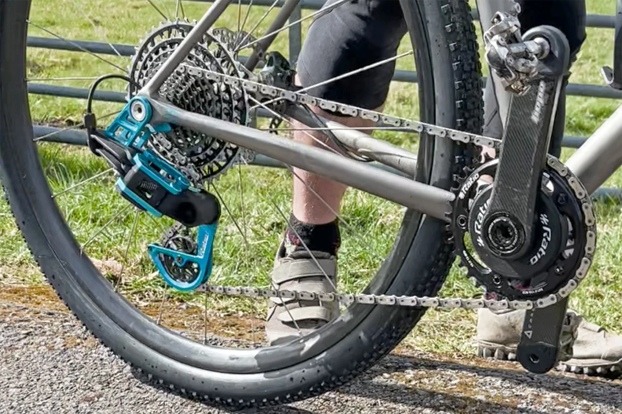 Ratio Technology direct full mount mechanical derailleur prototype, with a 13-speed Red EXPLR cassette