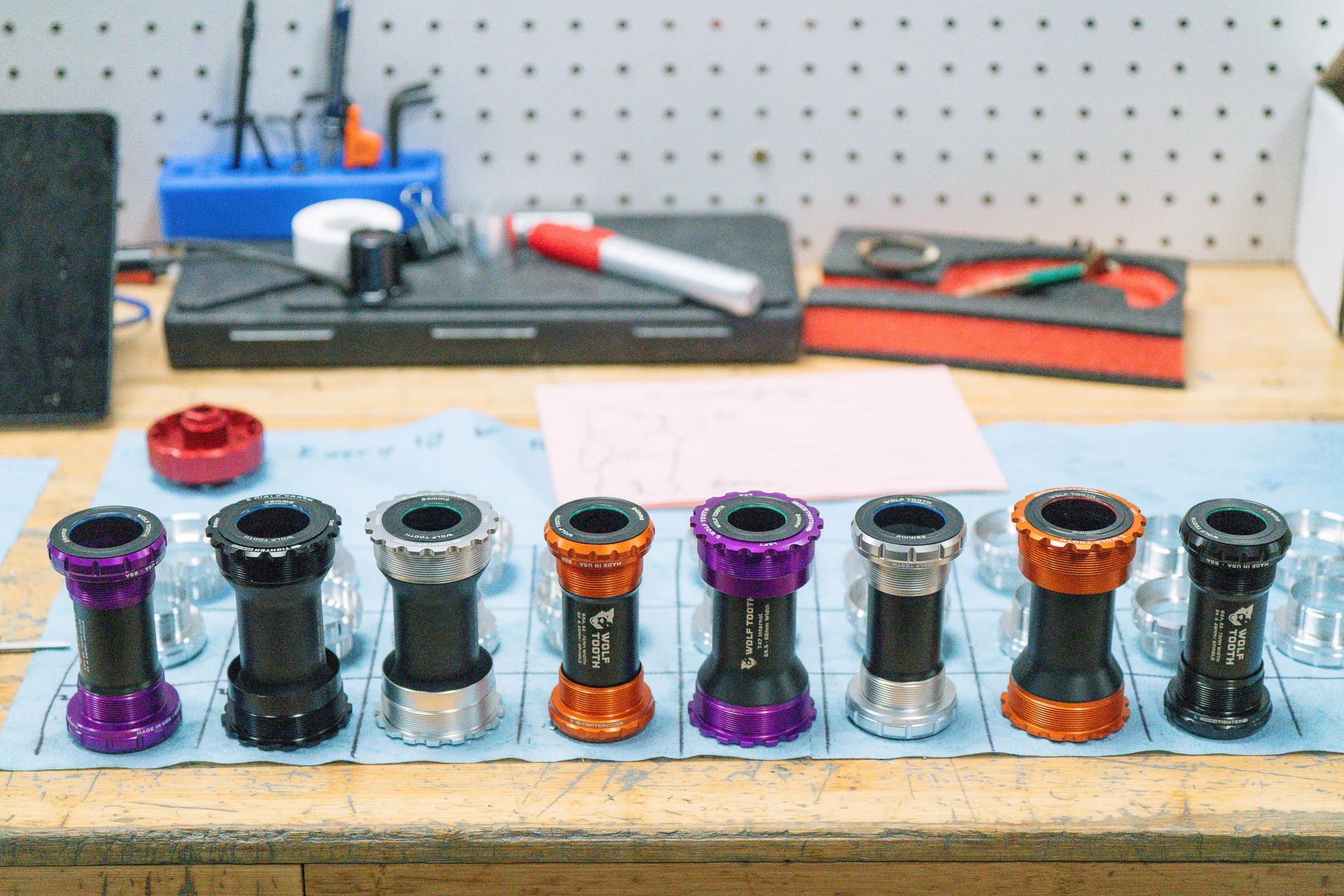 The full range of Wolftooth bottom brackets