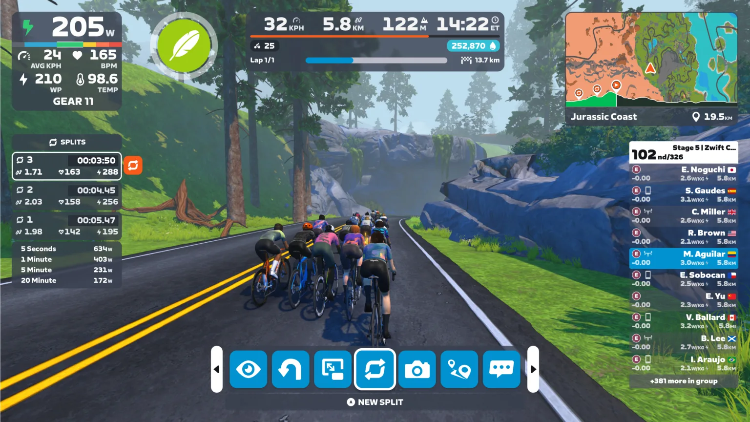 Zwift lap button