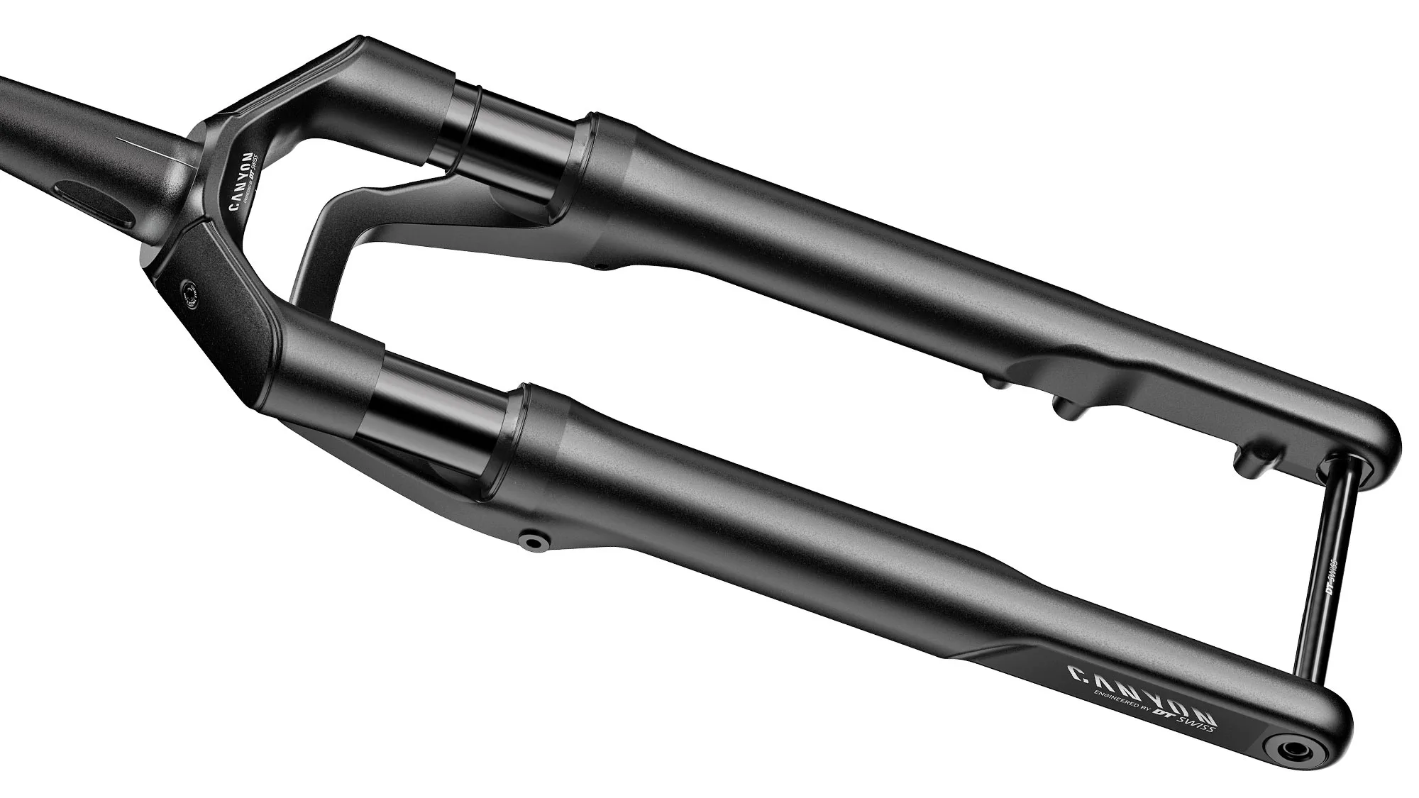 DT Swiss F 132 One 40mm travel gravel suspension fork, angled
