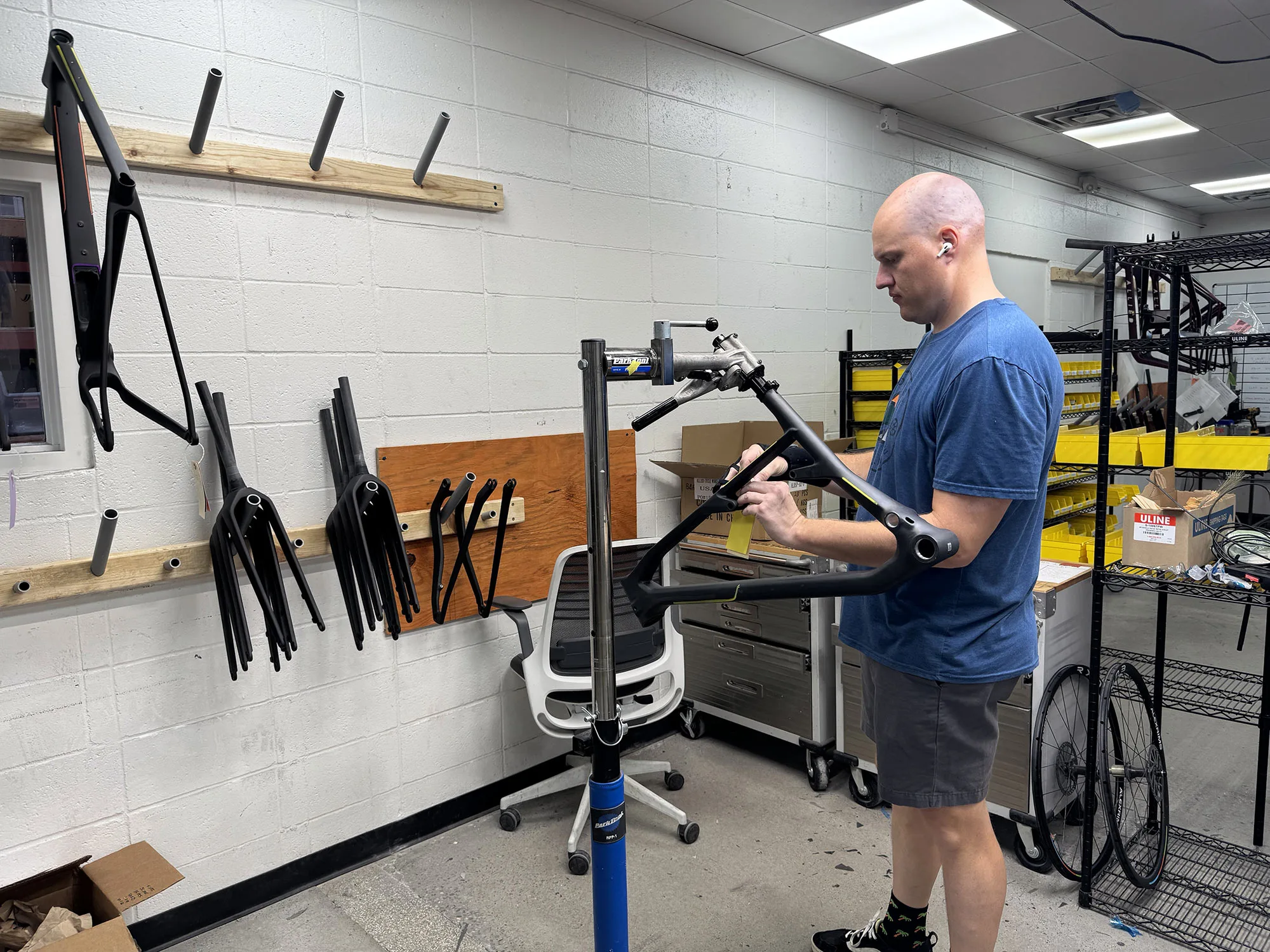 allied cycles HQ tour quality control room.
