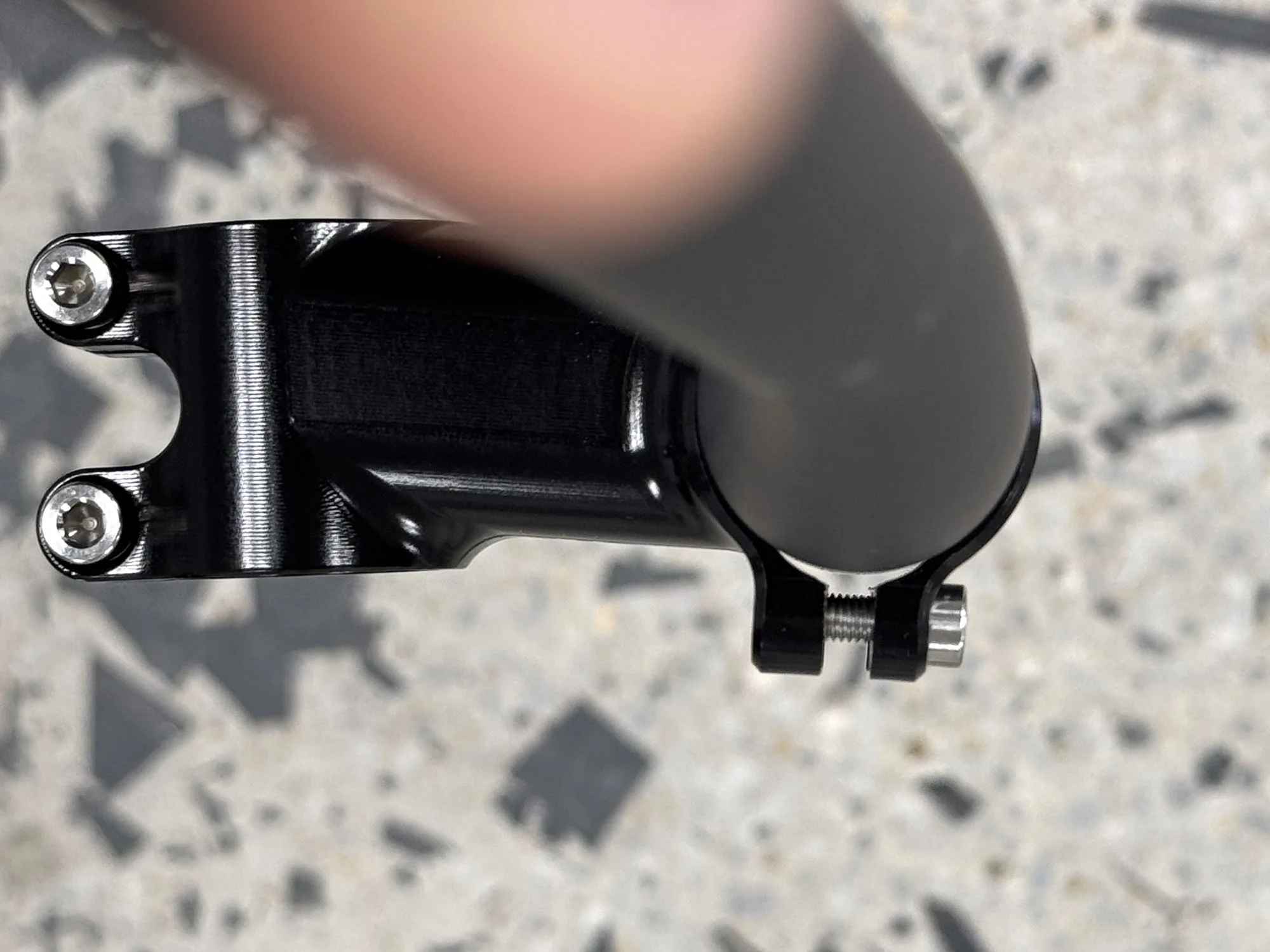 closeup details of allied cycles duet handlebar and stem combo.
