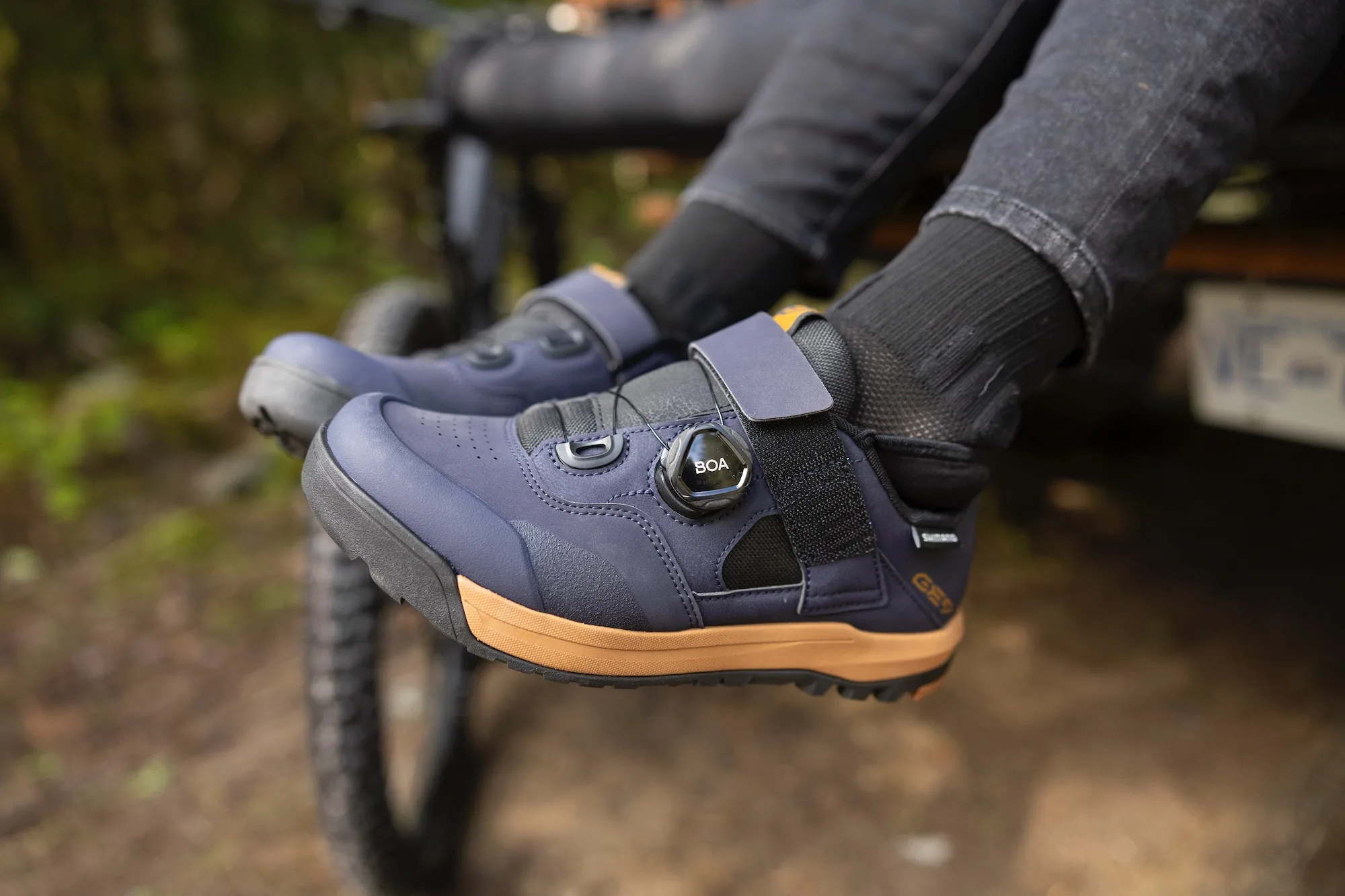 Someone wearing the new GE900W women's gravity shoes.