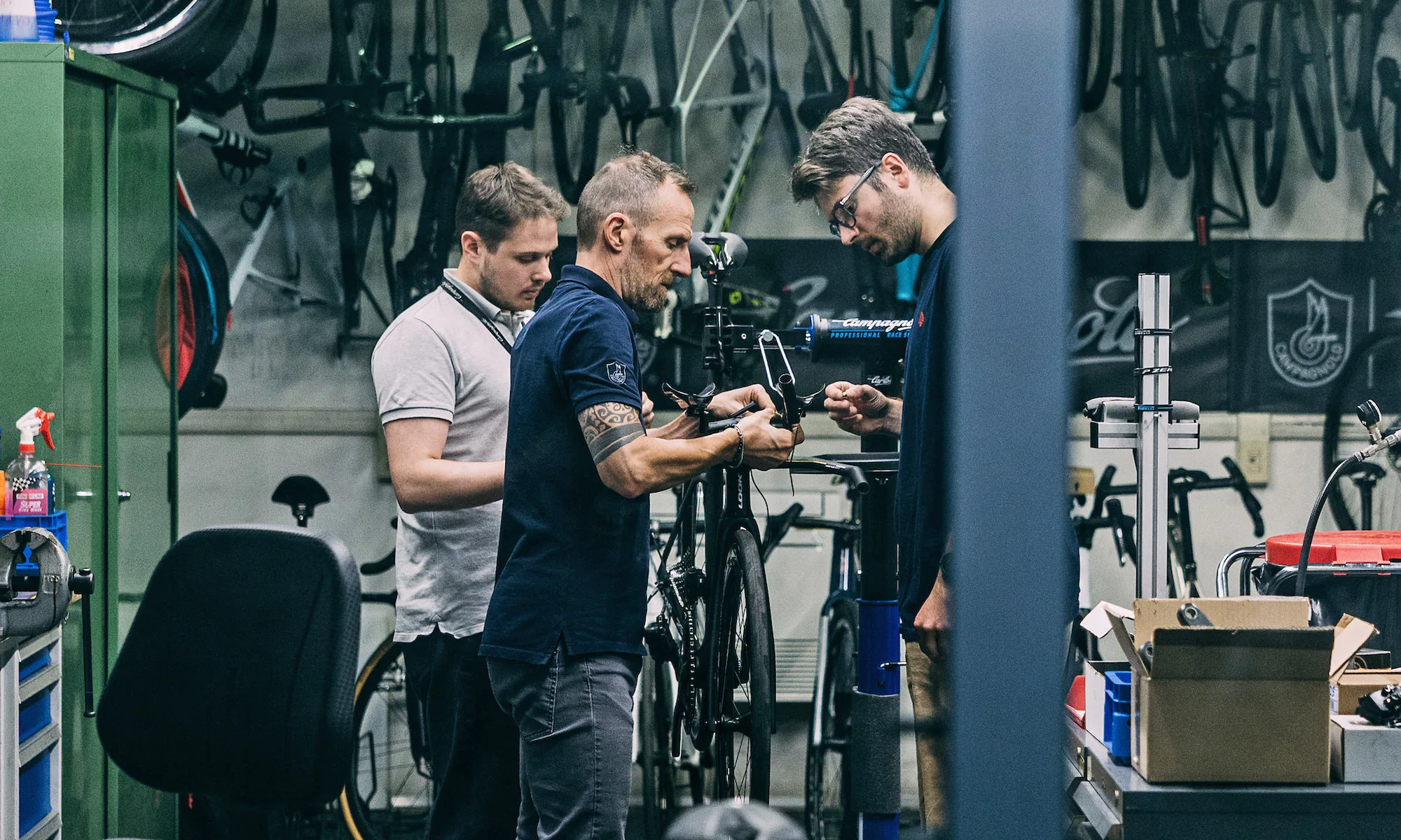 what happens inside the Campagnolo Vicenza, Italy HQ and factory R&D workshop?