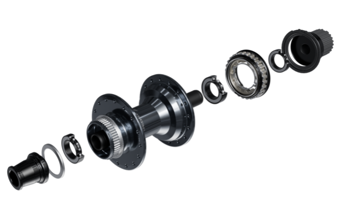 Shimano XT hub exploded view