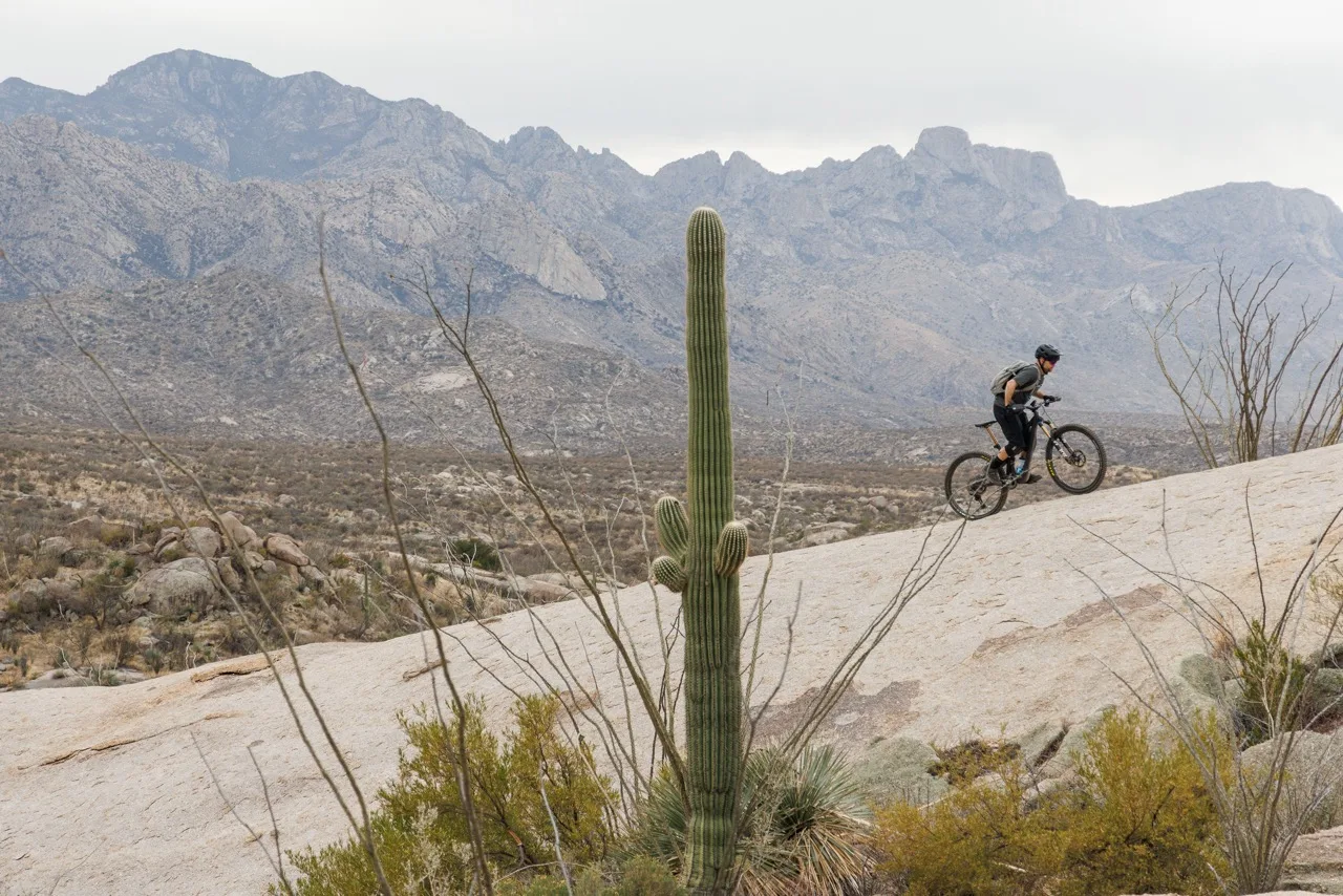 climbing slick rock on Shimano XTR Di2 on Ibis Ripmo