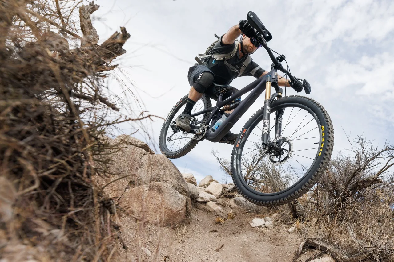 jumping Shimano XTR Di2 on Ibis Ripmo