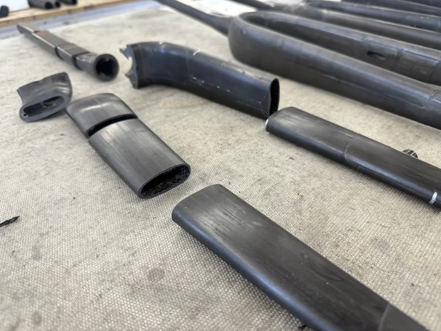 closeup of prototype parlee z-zero gt carbon fork.