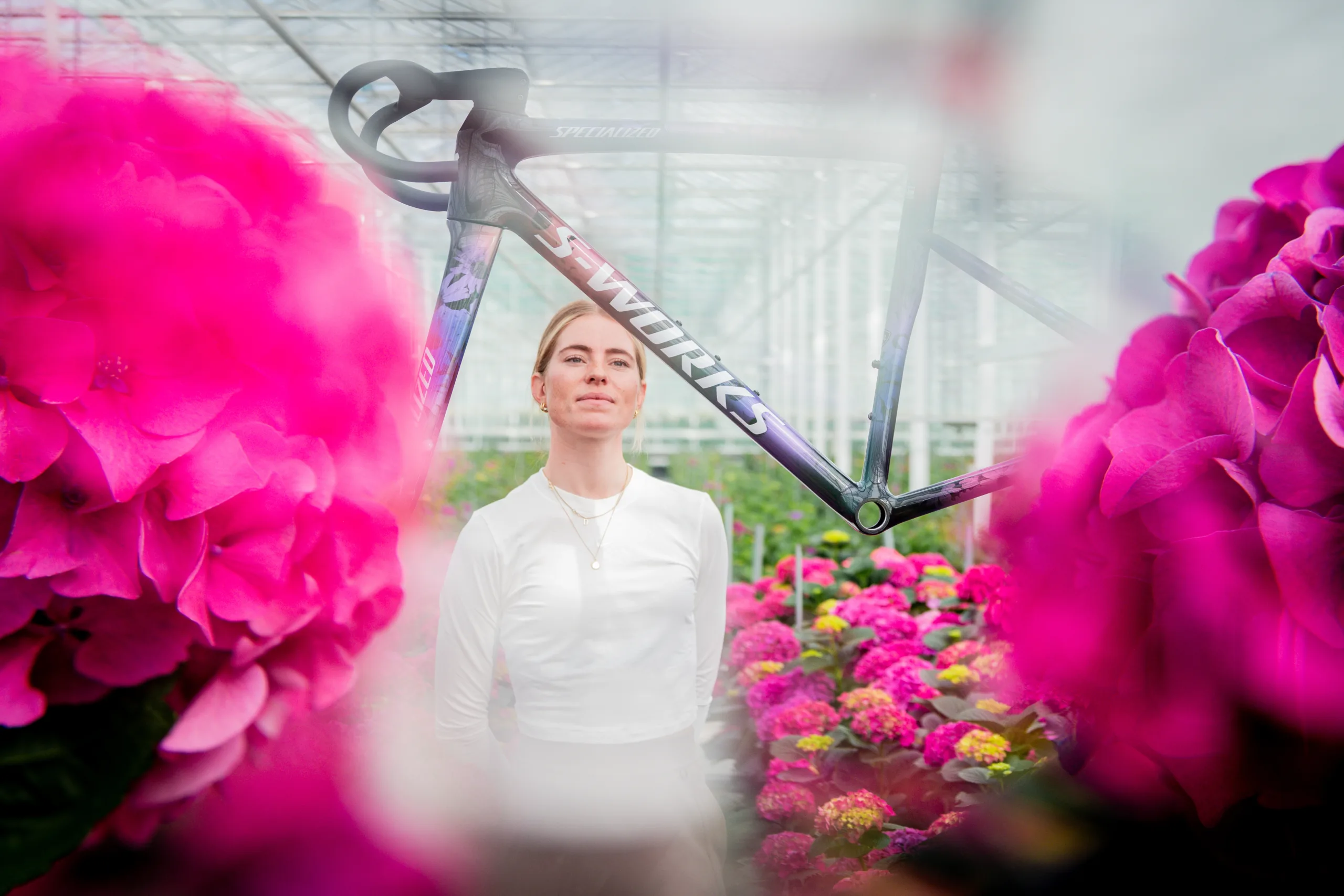 Demi Vollering Limited Edition SL8 in the green house