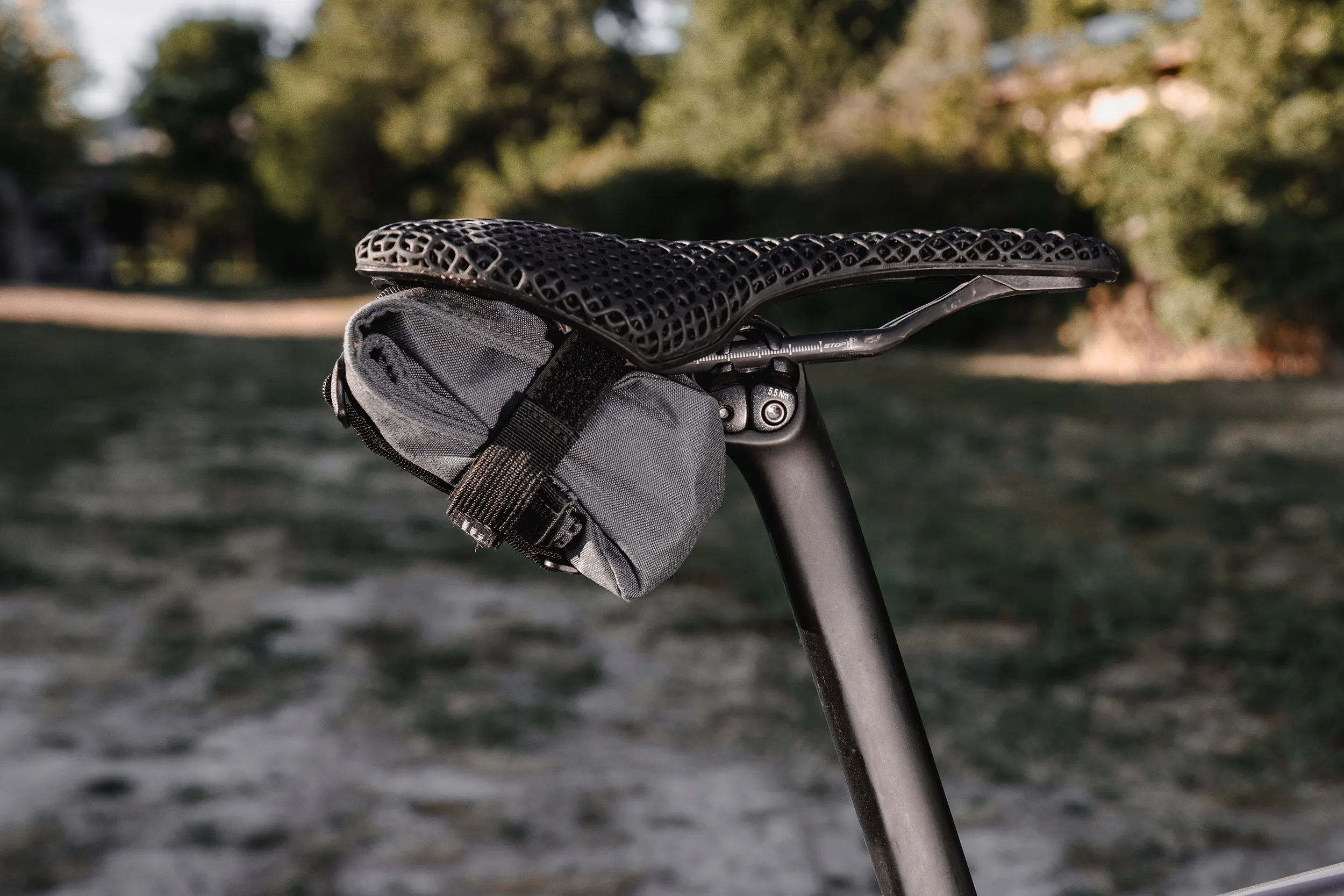 Snek-cycling-roll-top-saddle-bag-road