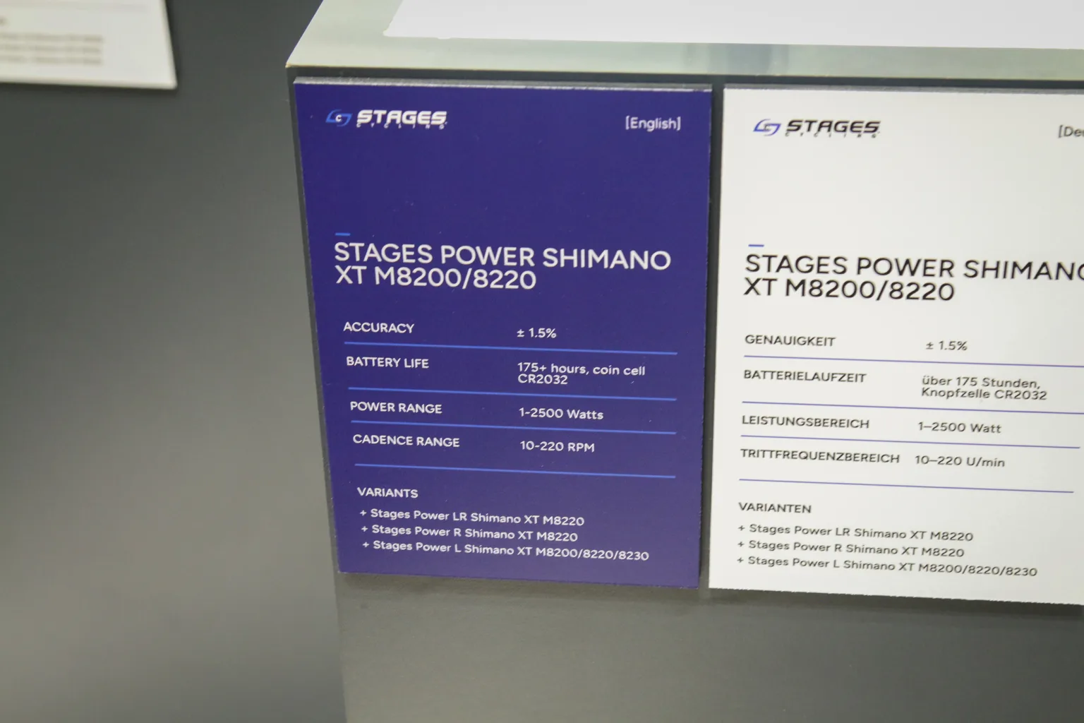 Stages Shimano XTR XT power meter specs