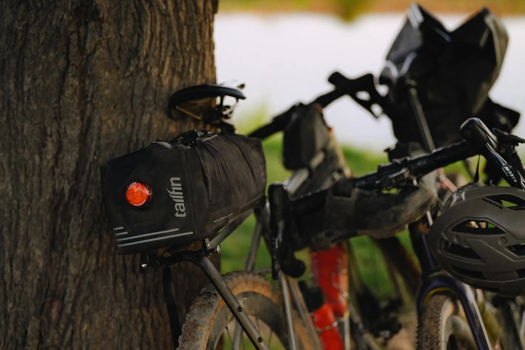 tailfin bikepacking frame bags and saddle bags on a bike.