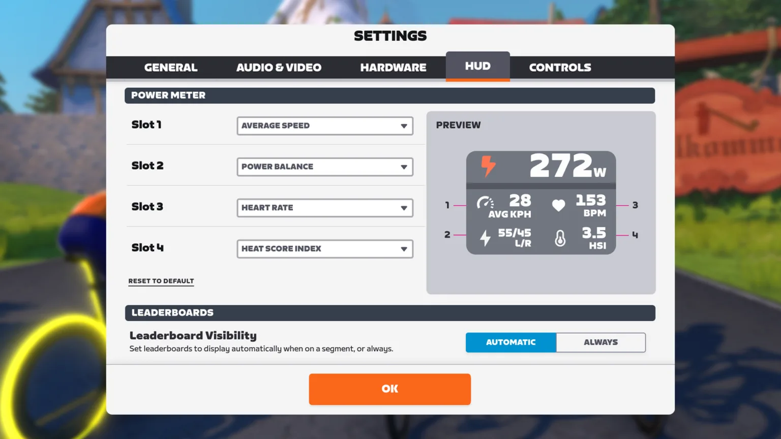 zwift HUD dialed