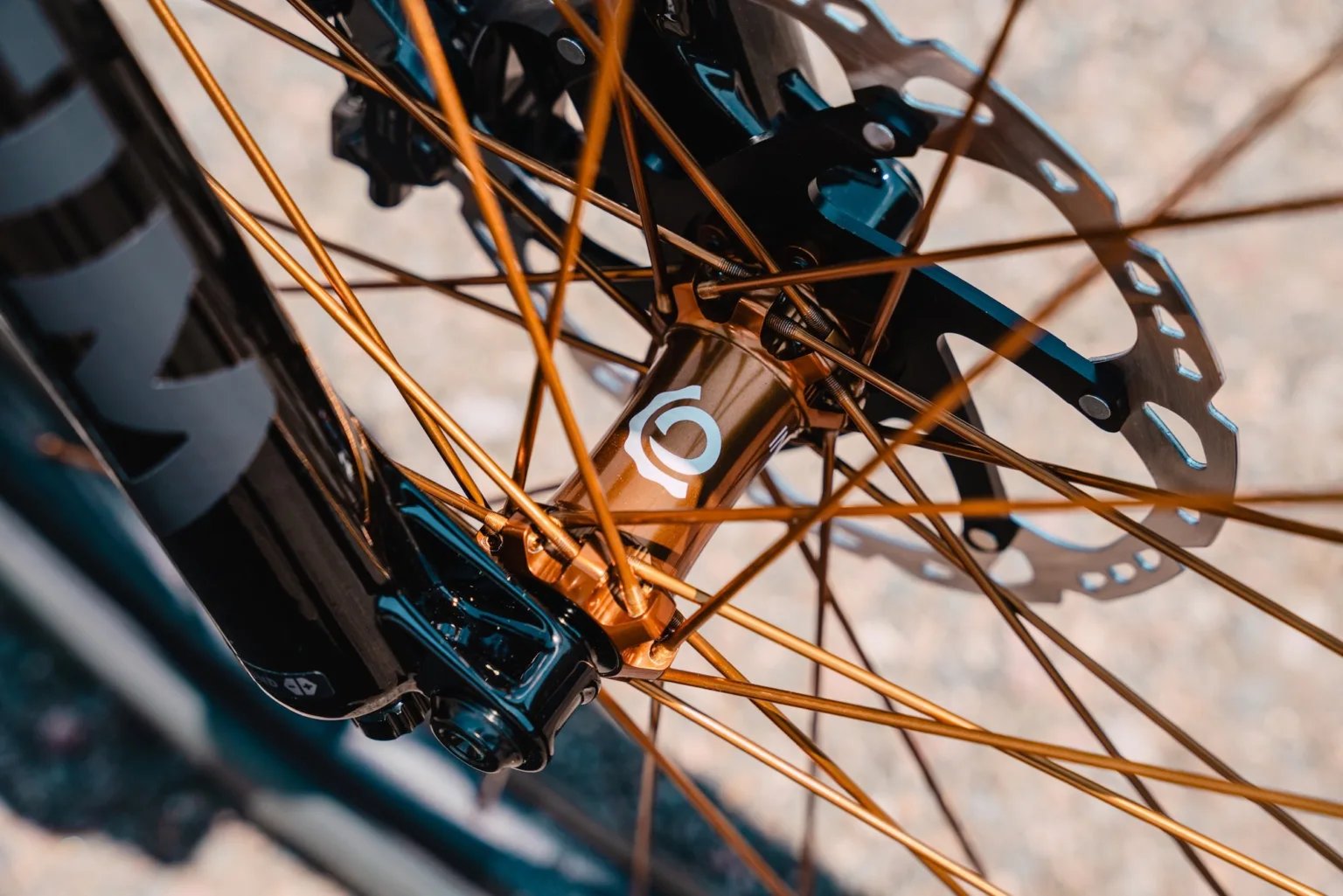 The Bronze hubs and spokes on the Bronze Project build.