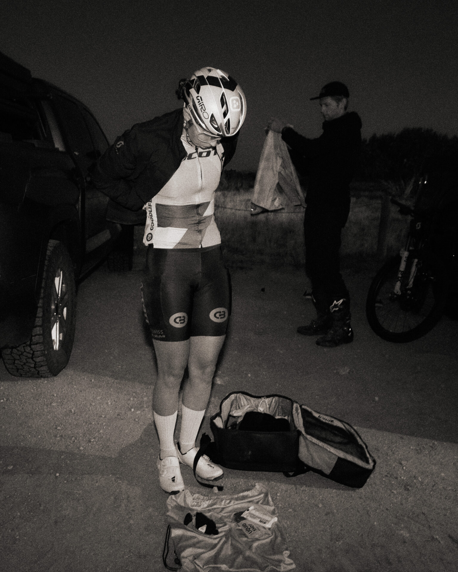 Otto packing her bibs with snacks and carbs