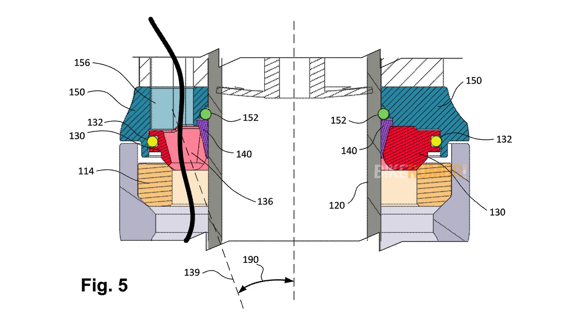Chris King AeroSet integrated cable routing headset patent, colorized