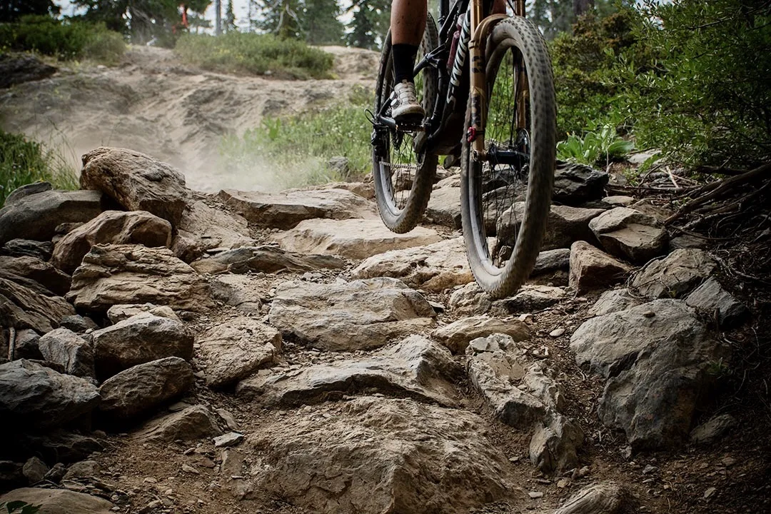 View of the rocks present in much of the downieville course