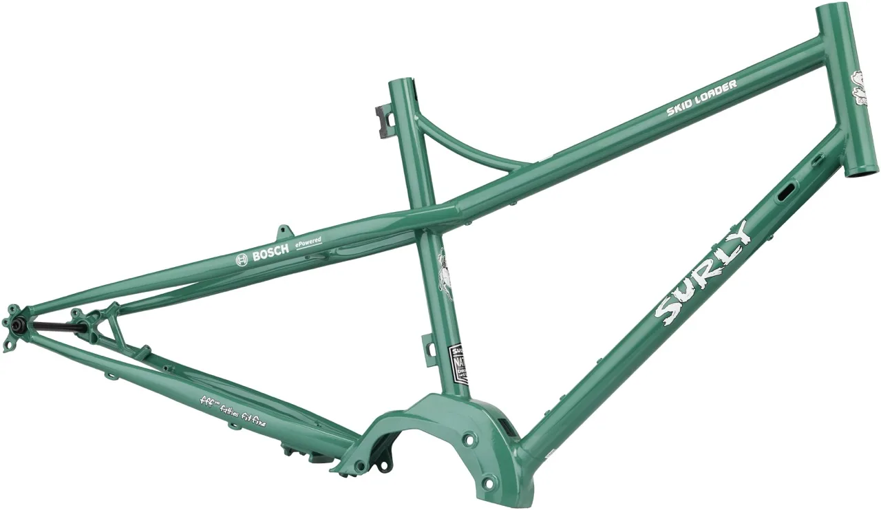 Updated Surly Skid Loader eCargo Bike frame side view