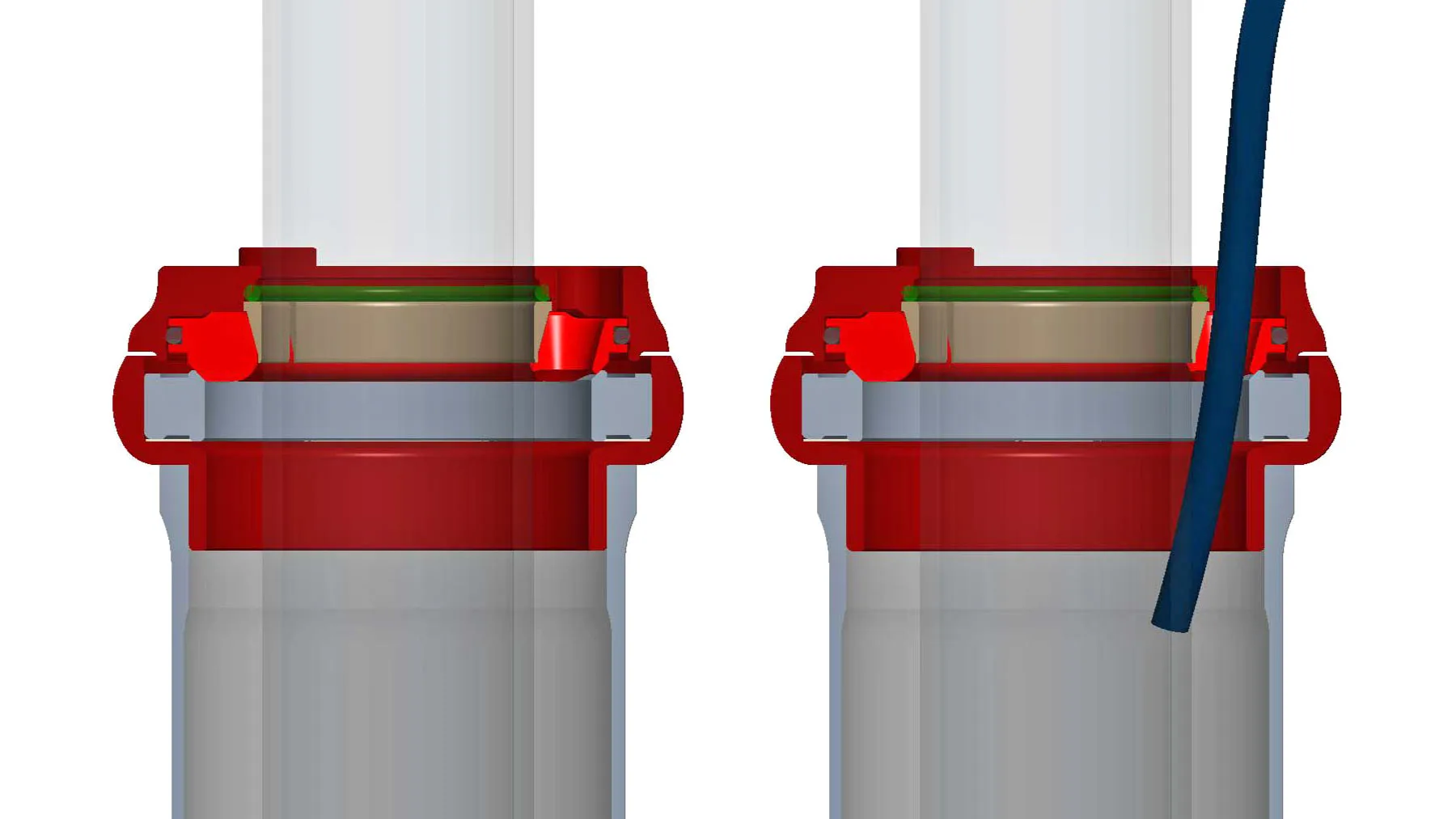 Why Chris King AeroSet headset is unique and patentable, detail drawing