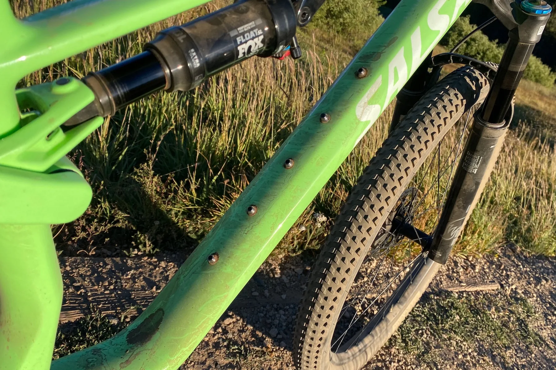 bottle bosses on the downtube of the spearfish frame