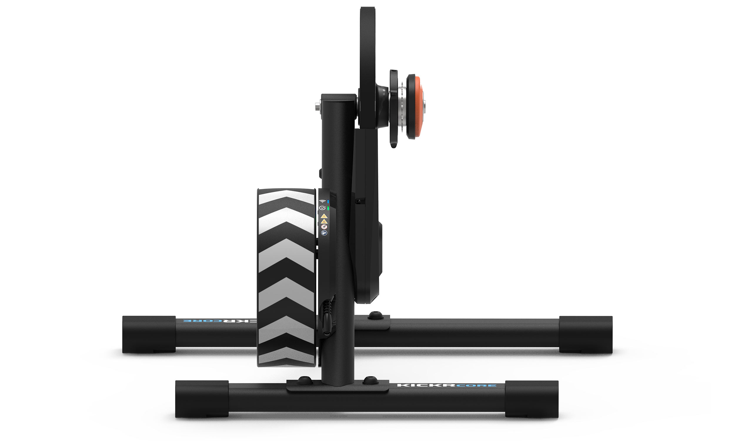 2025 Wahoo Kickr Core 2 direct-drive indoor trainer smarter faster, back view with single Zwift Cog