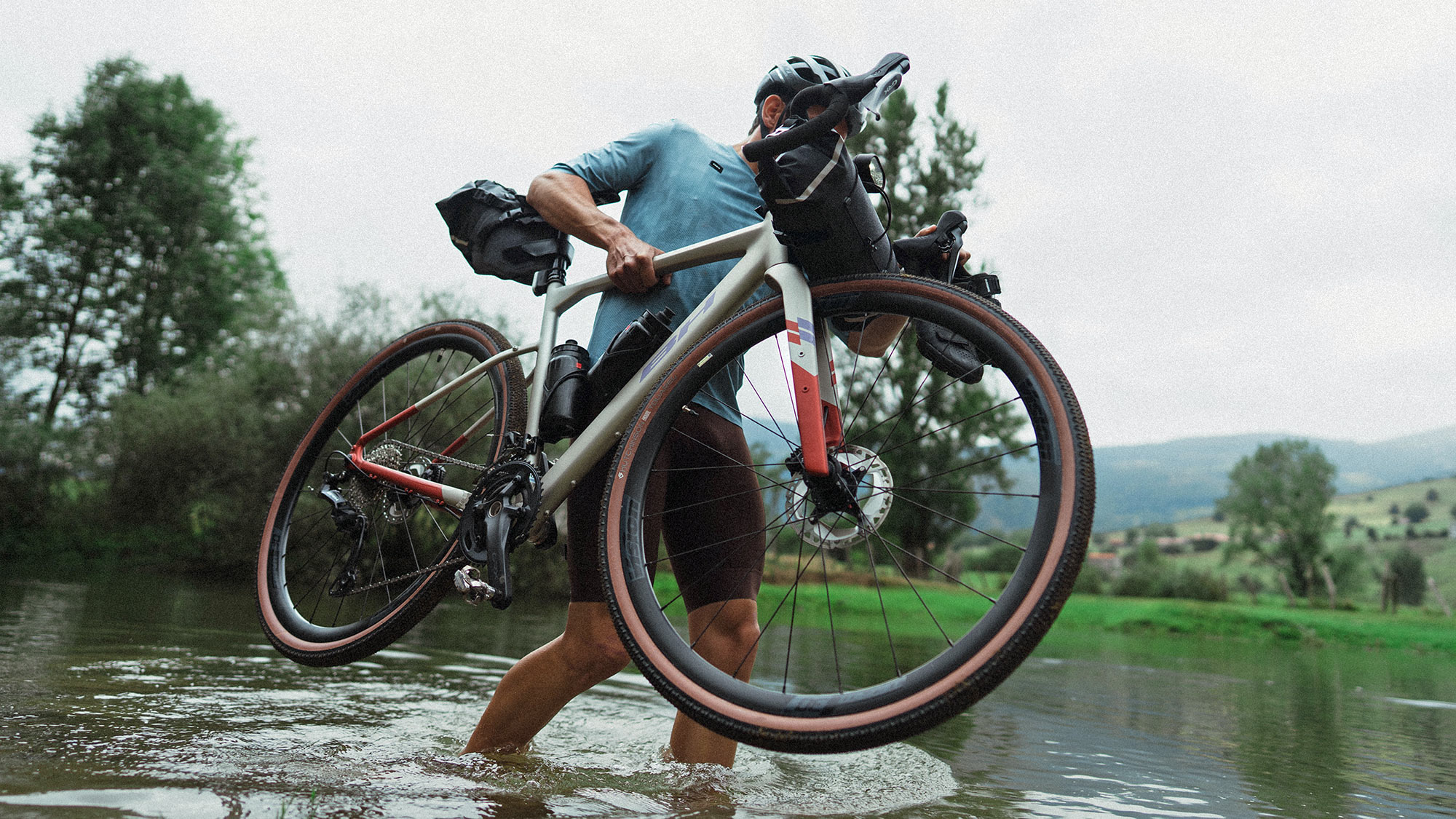 BH GravelX AL affordable alloy adventure gravel bike made in Europe, bikepacking-ready, river crossing