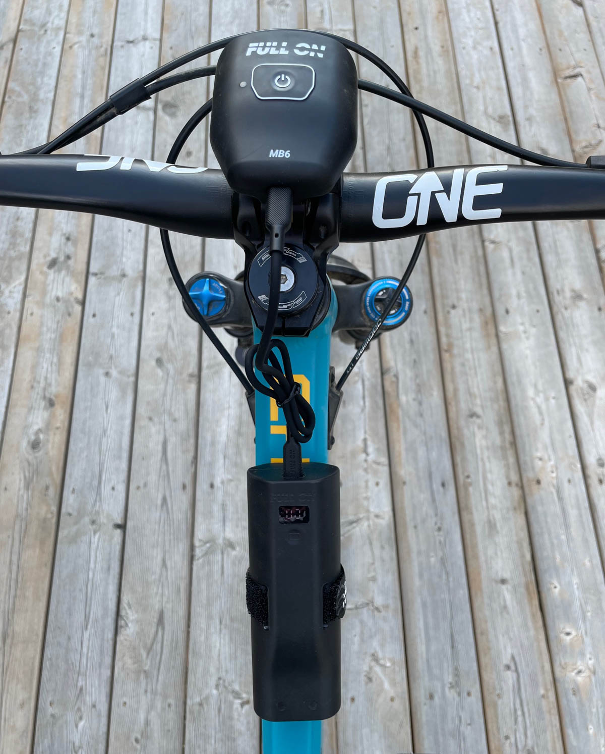 Full On Lighting MB6, on bike, top view