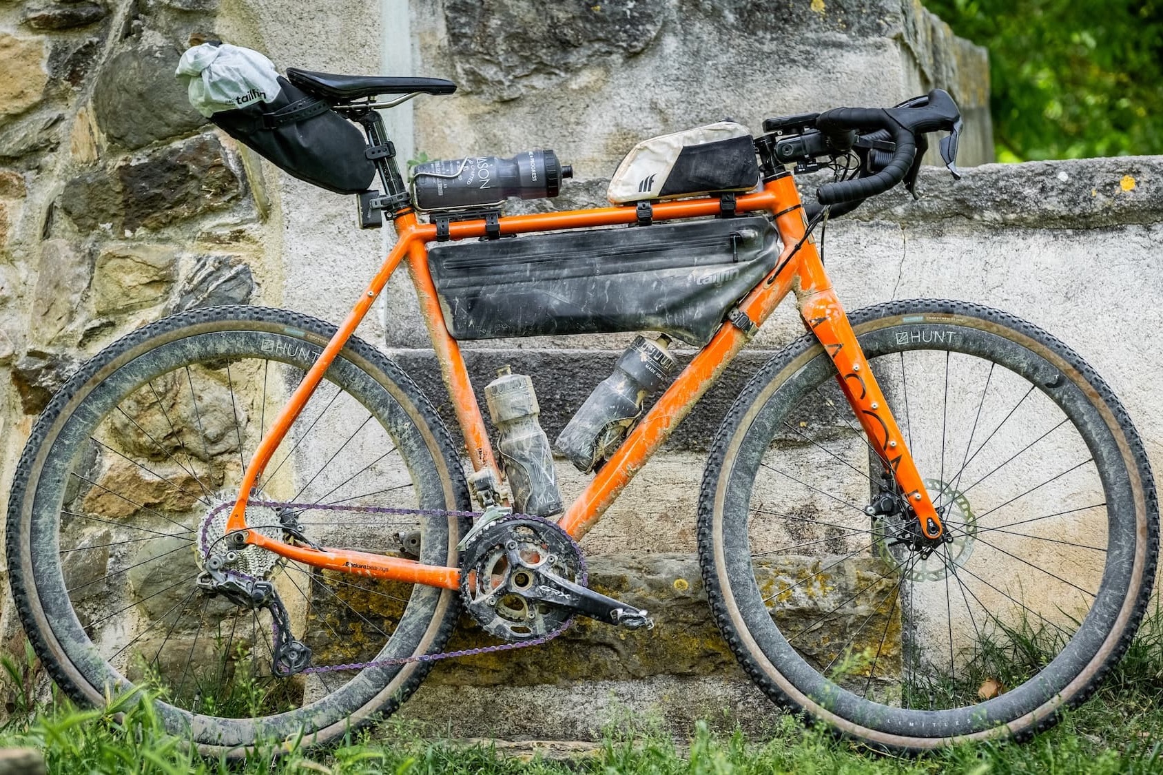 a bikepacking/adventure bike all loaded up with Hunt's new 40 Limitless Gravel Adventure Wheels