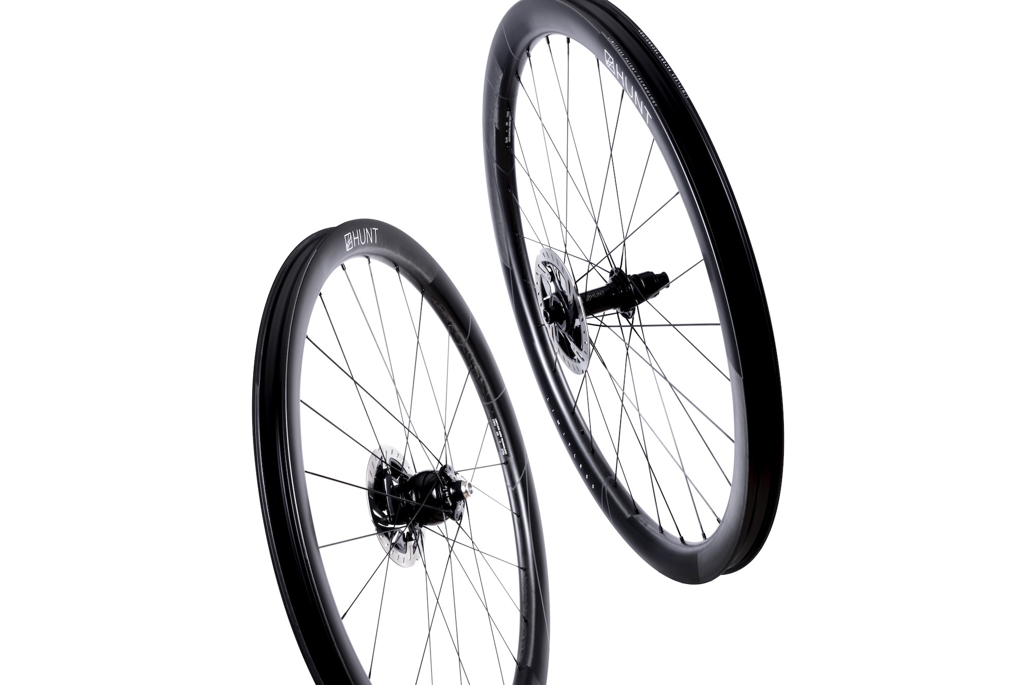 studio image of the Limitless 40 Gravel Adventure wheels with dynamo hubs.