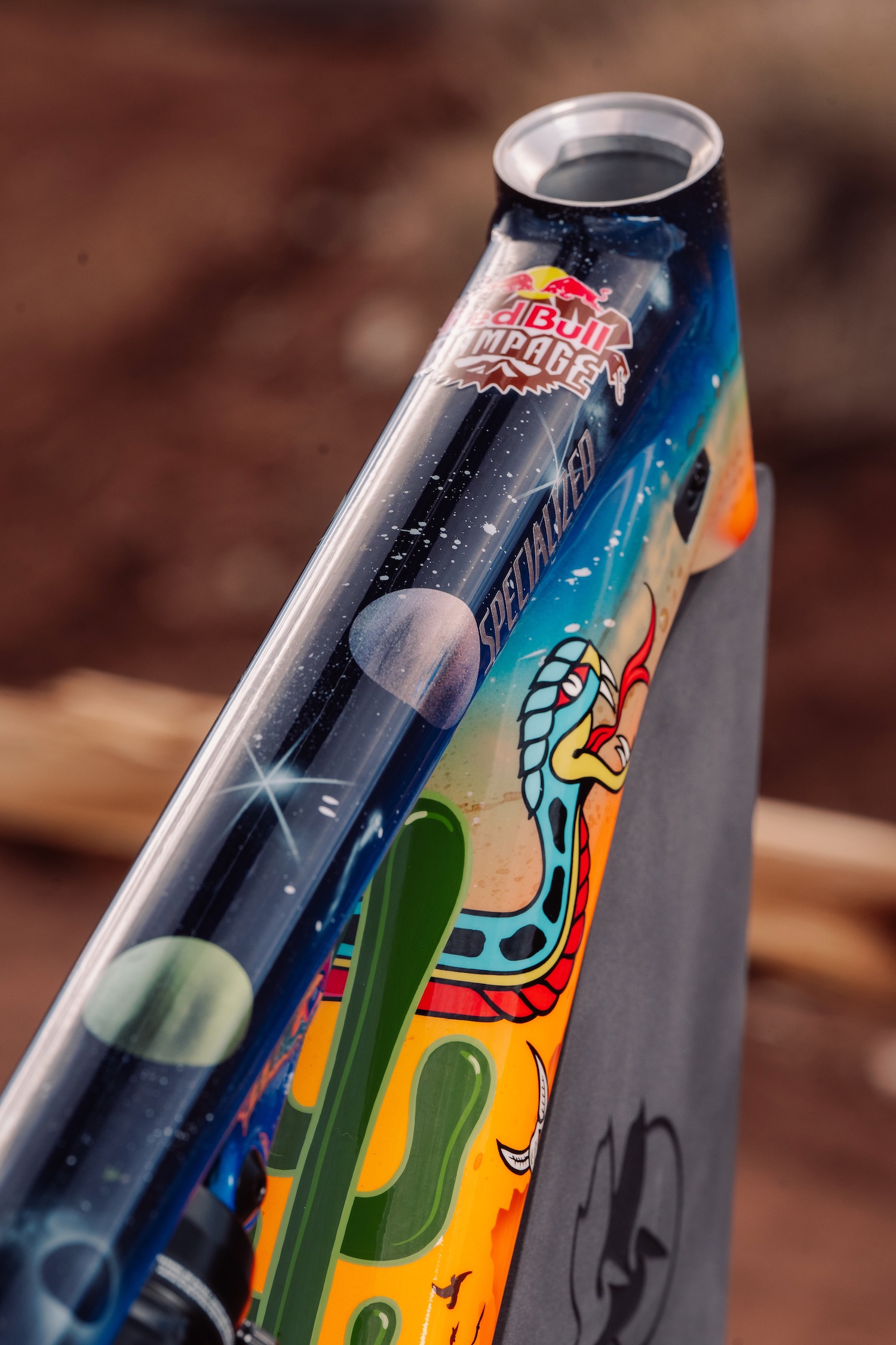 detail shot of the custom paint on the Stumpjumper 15