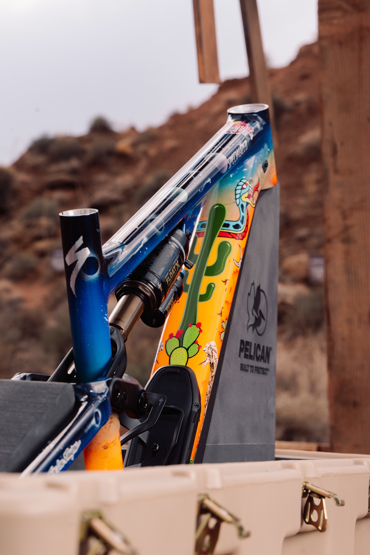one of the custom frames in a pelican case