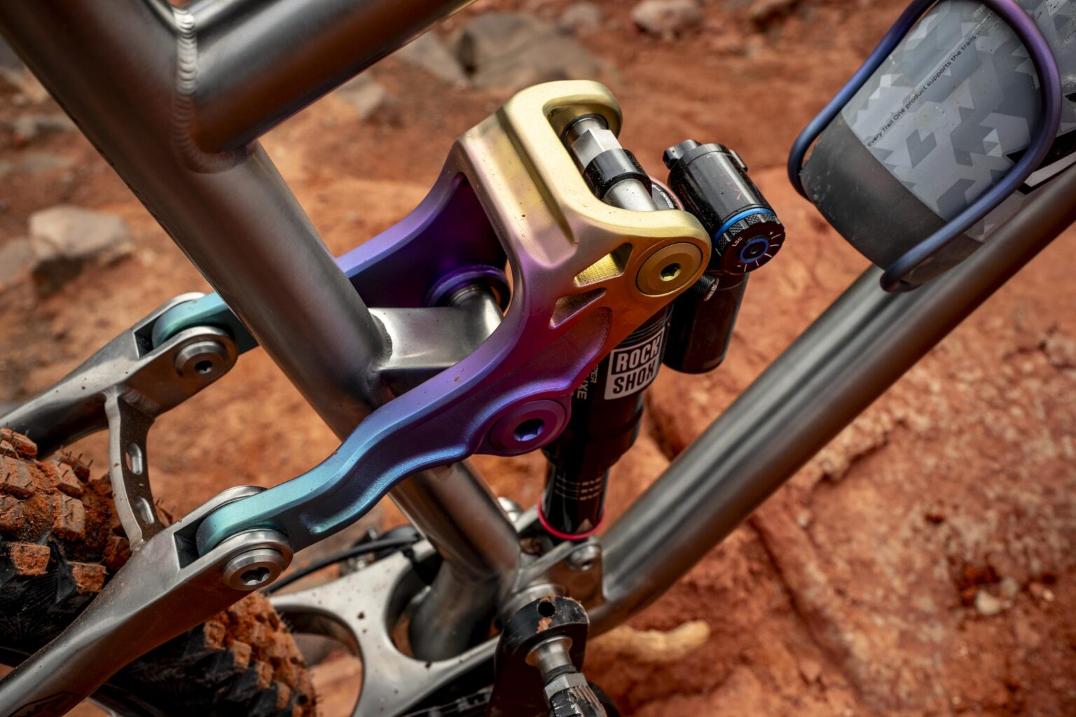 The anodized 3D printed titanium main link for the RaTical