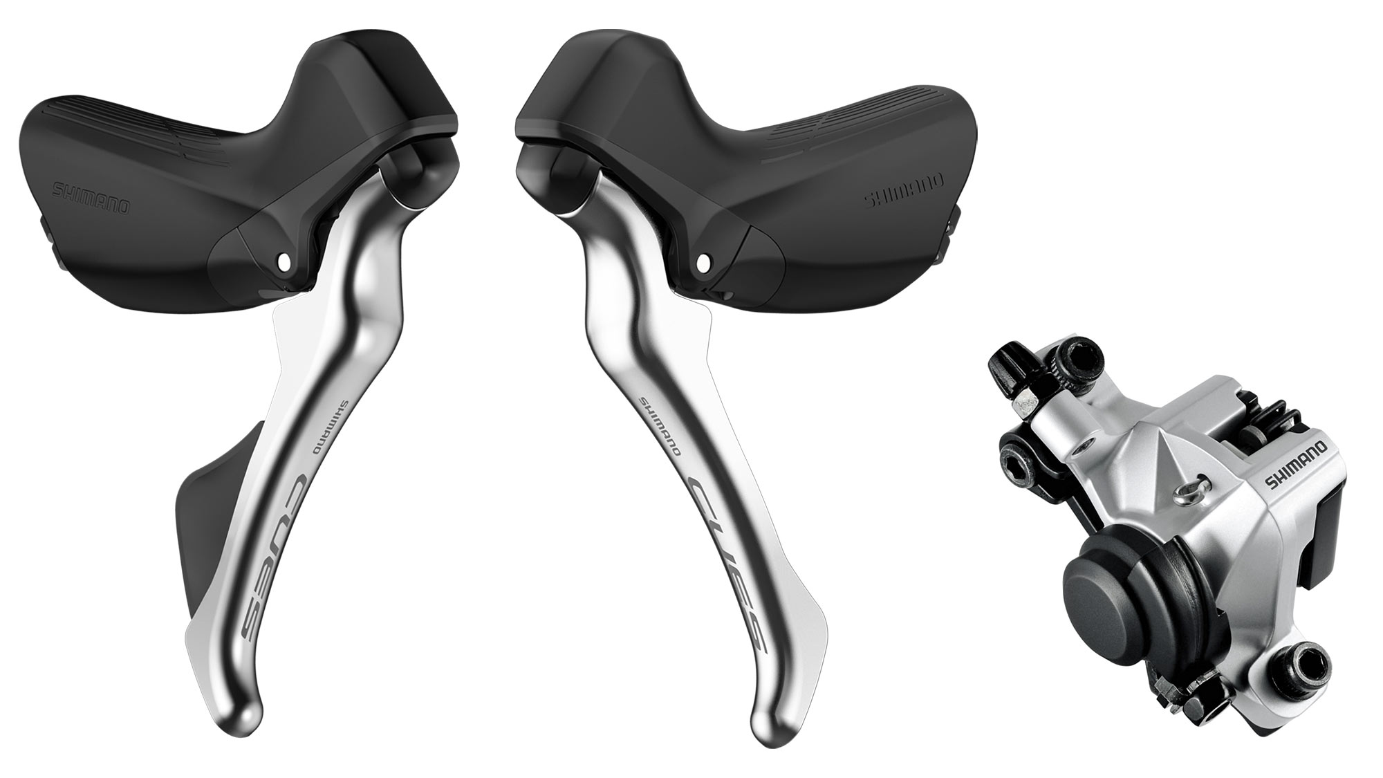Shimano CUES polished silver special edition 1x drop bar groupset, mechanical disc brakes