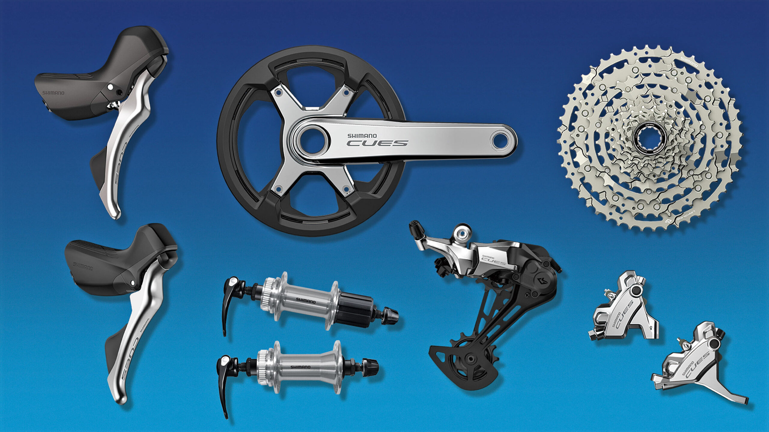 Shimano CUES polished silver special edition 1x drop bar groupset