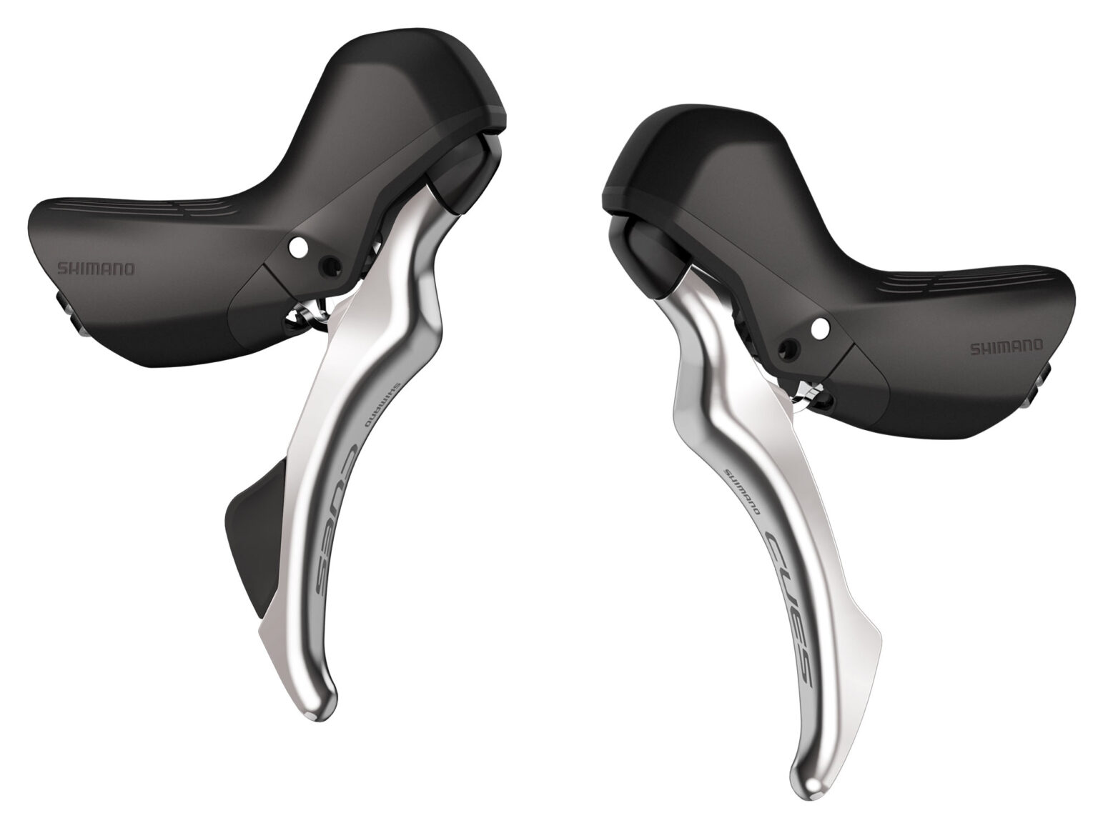 Shimano CUES polished silver special edition 1x drop bar groupset, hydro dual control levers