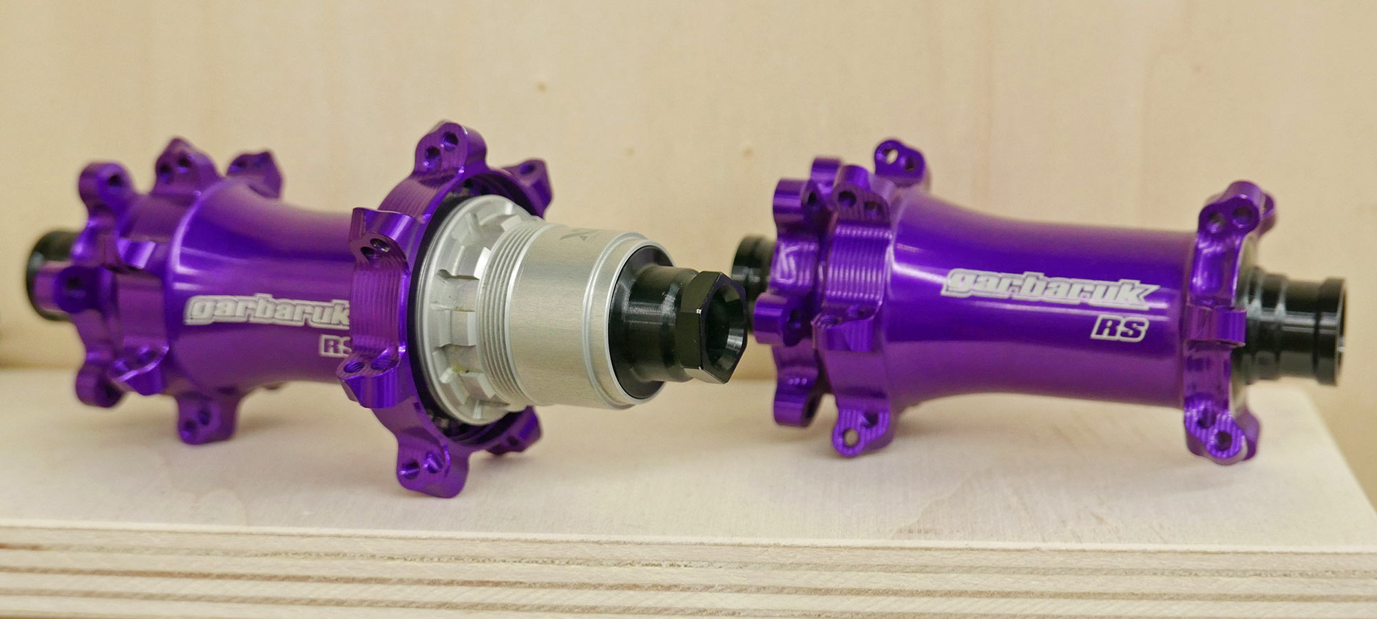Ultralight wheels built with stiff aluminum Garbaruk RS spokes & custom hubs