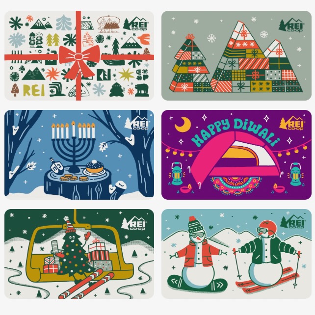 screenshot of REI gift cards