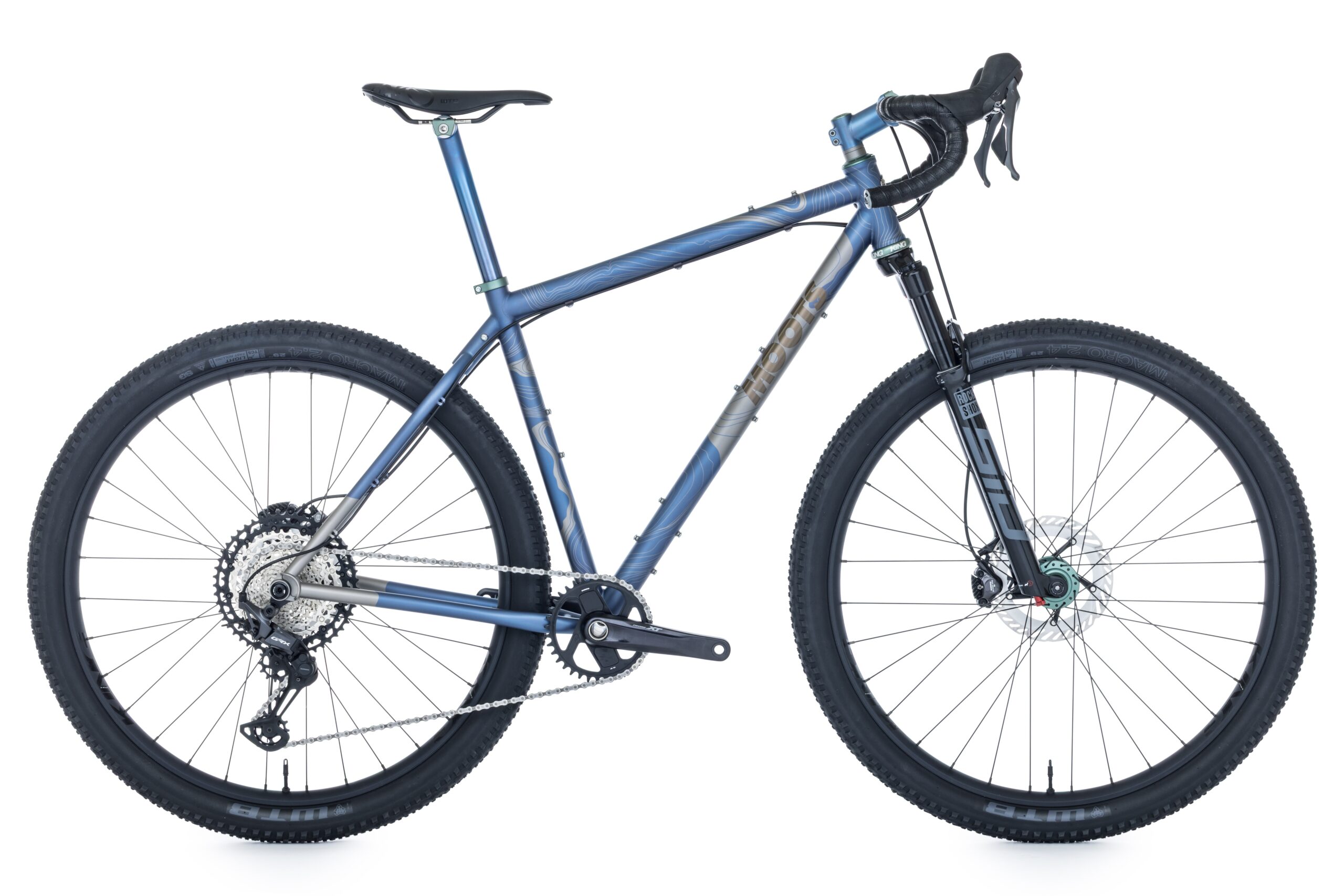a studio image of the new moots scrambler adventure bike