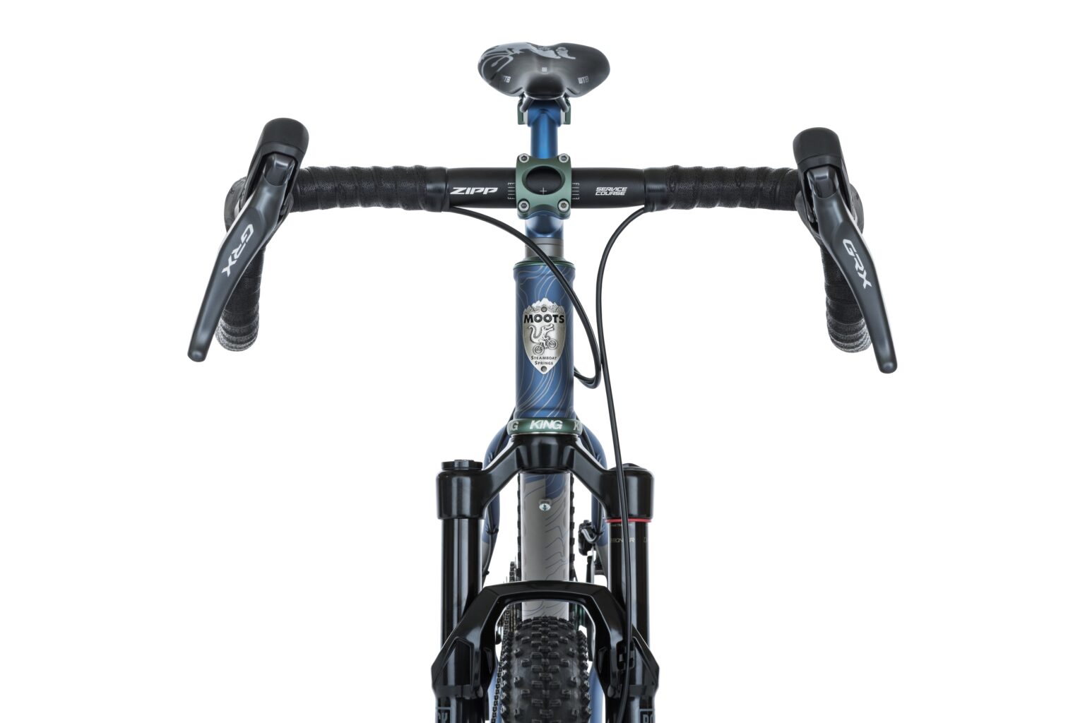 The Moots Scrambler was designed around dropbars but sports a 100mm fork