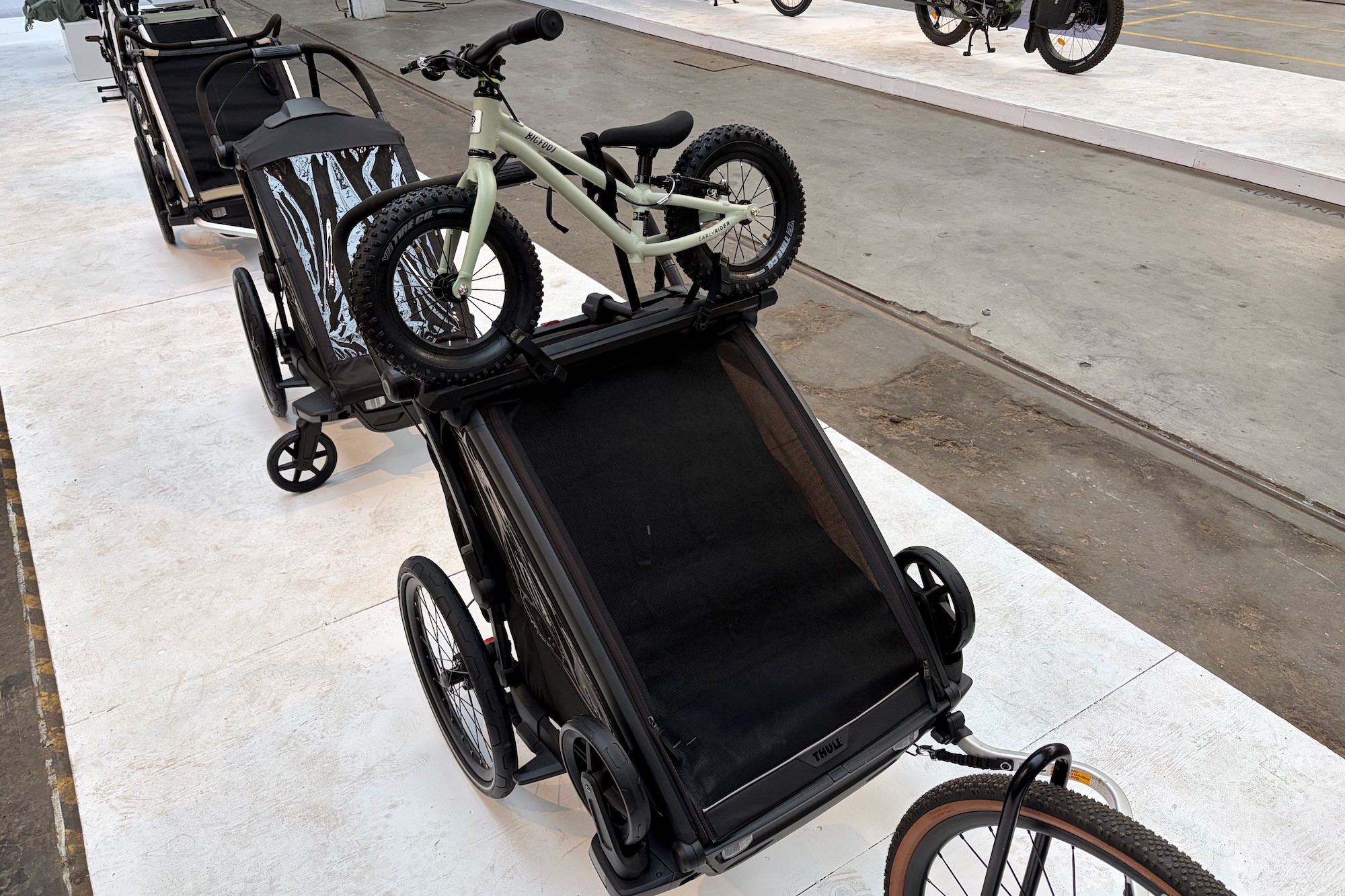 wiser angle of the balance bike on the trailer mounted bike rack