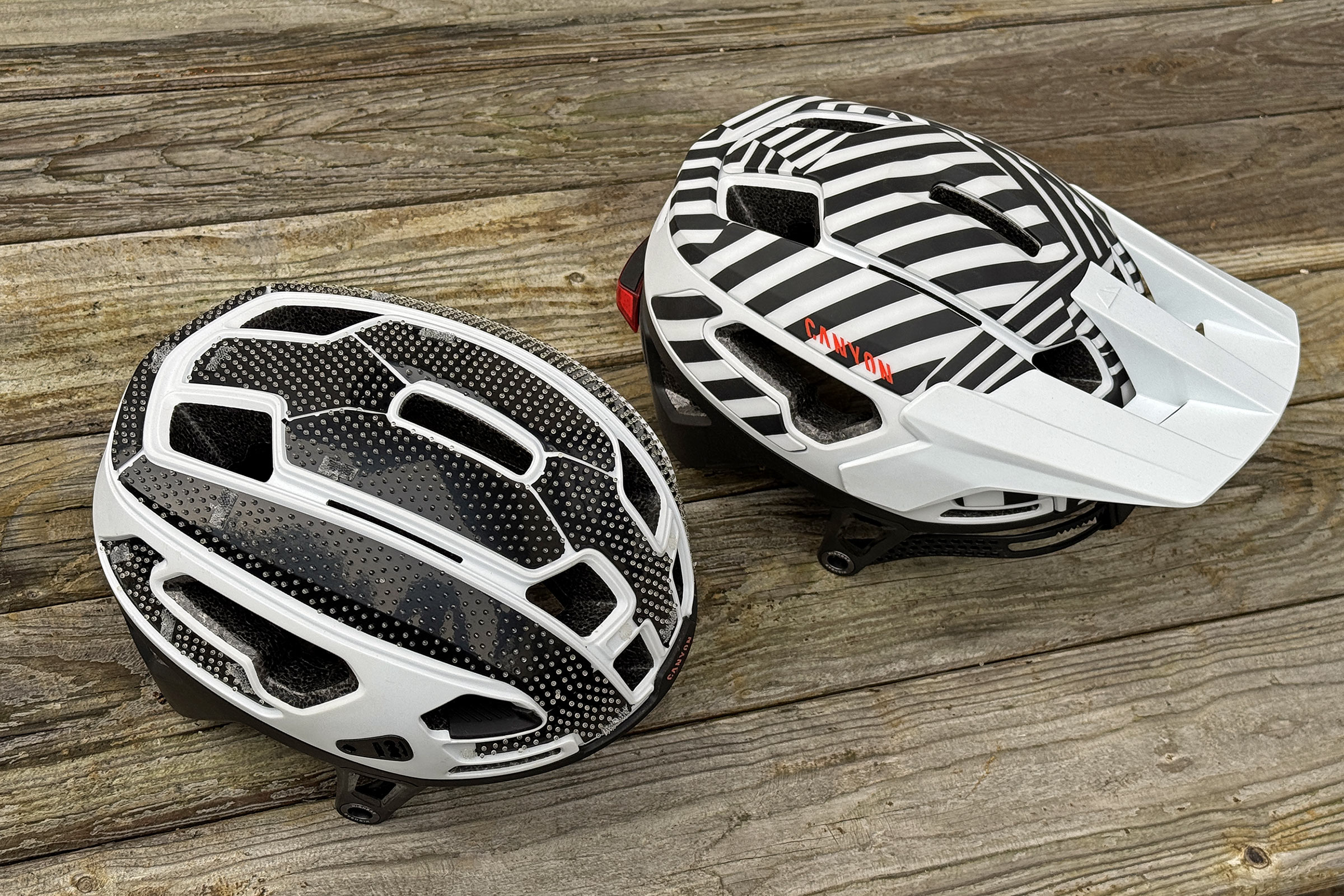 Canyon Deflector RLS affordable mountain bike helmet with Release Layer System anti-rotation safety, uncovered