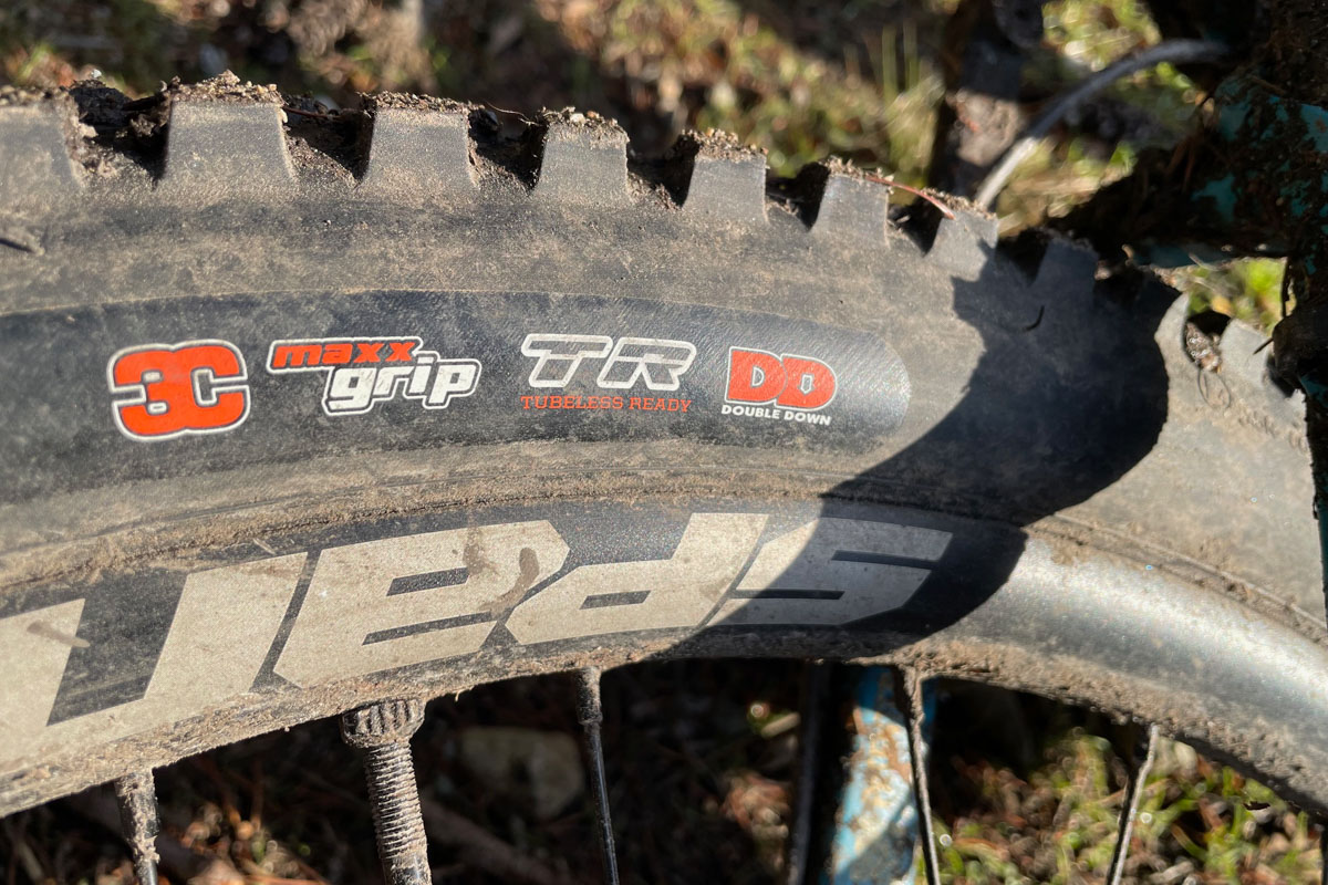 Maxxis Dissector tire, hot patches