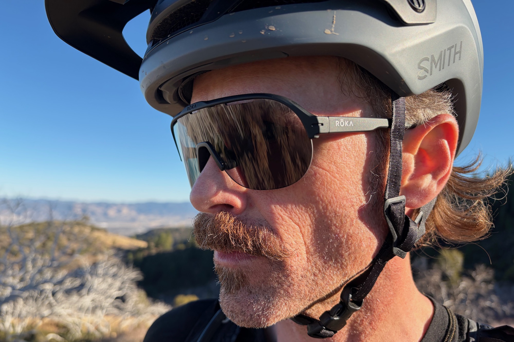 wearing the san remo air sunglasses during testing.