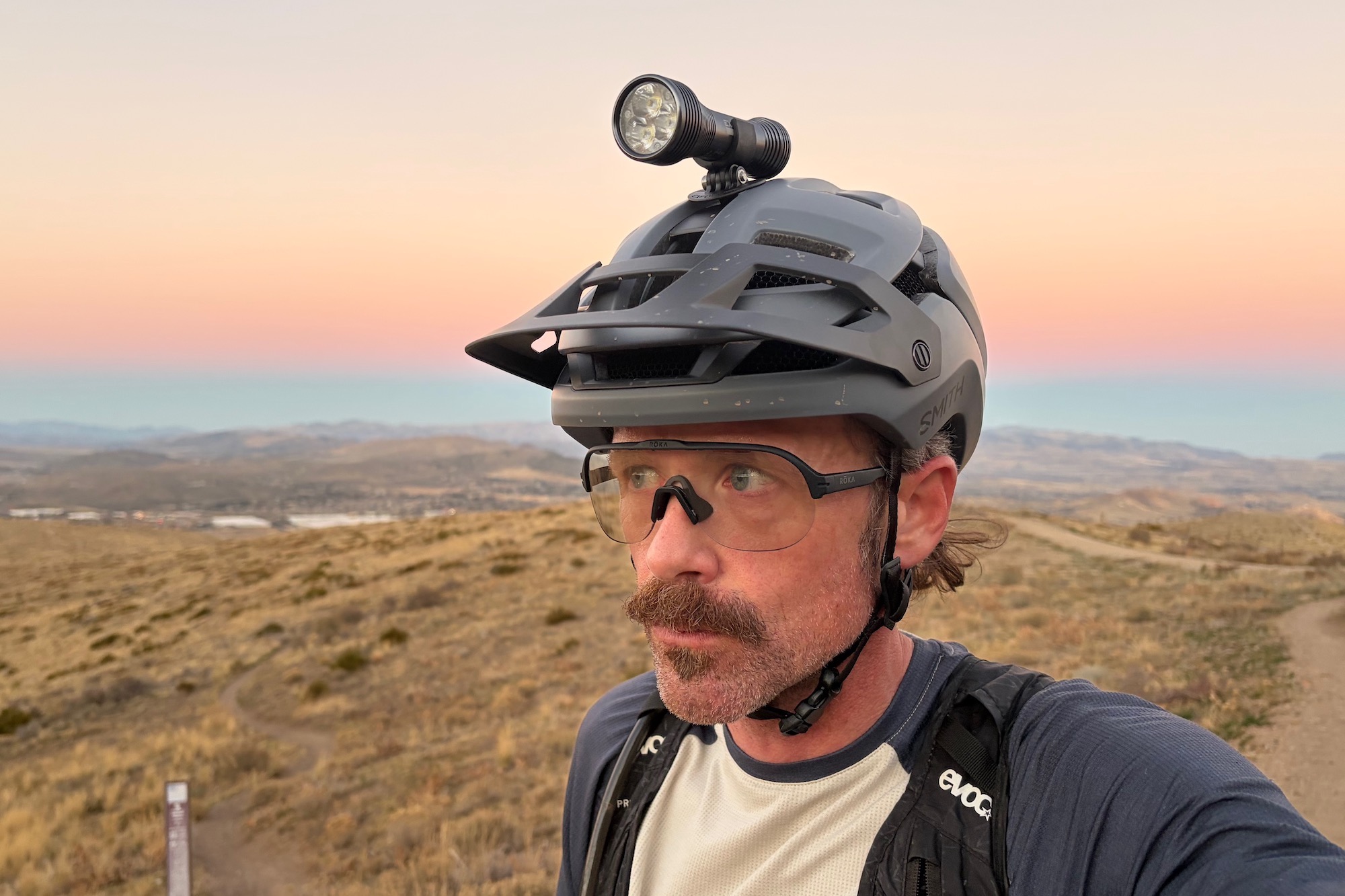 wearing the san remo air glasses on a test ride.