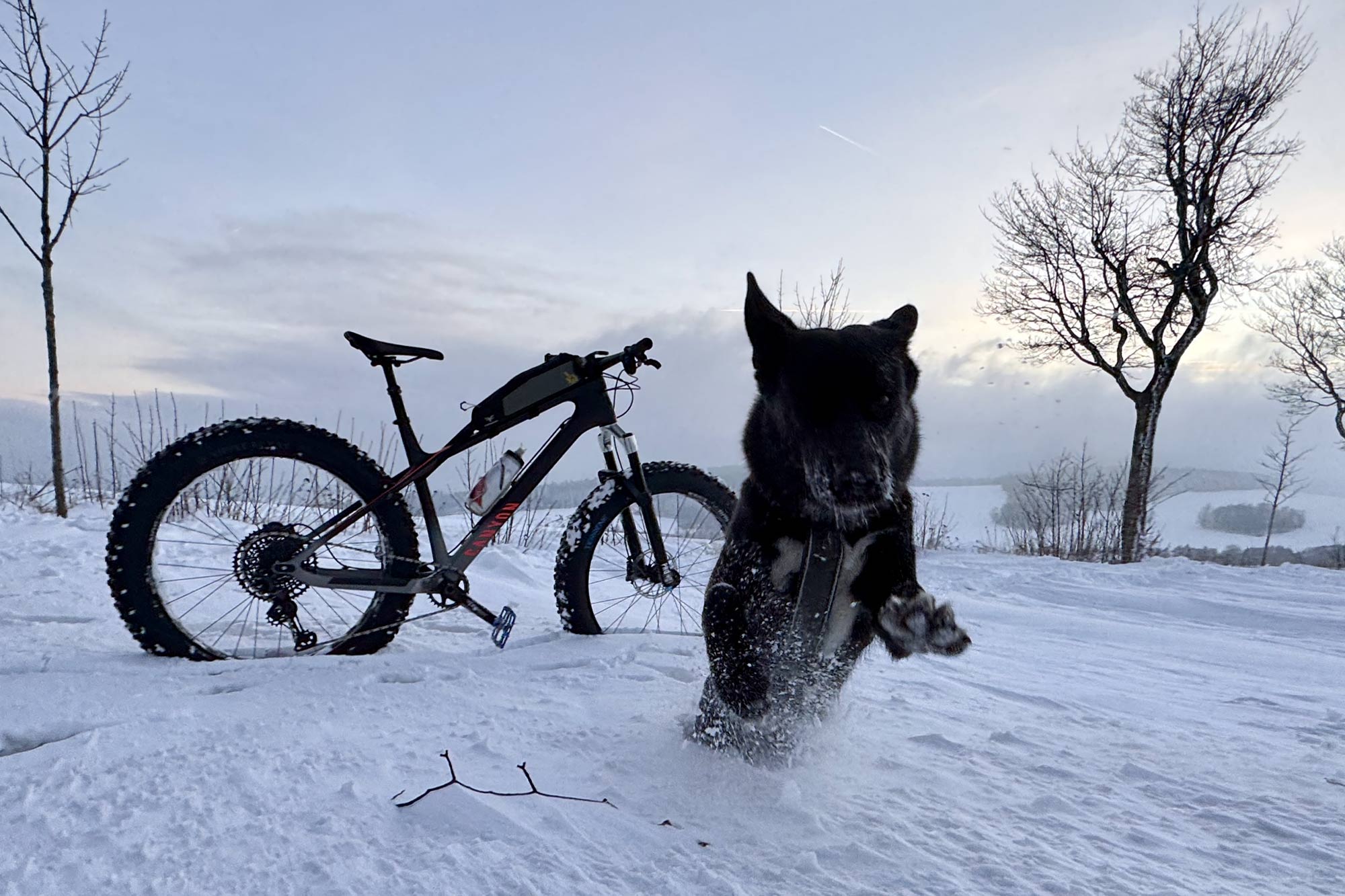 Cory's recent winter fat bike snow riding
