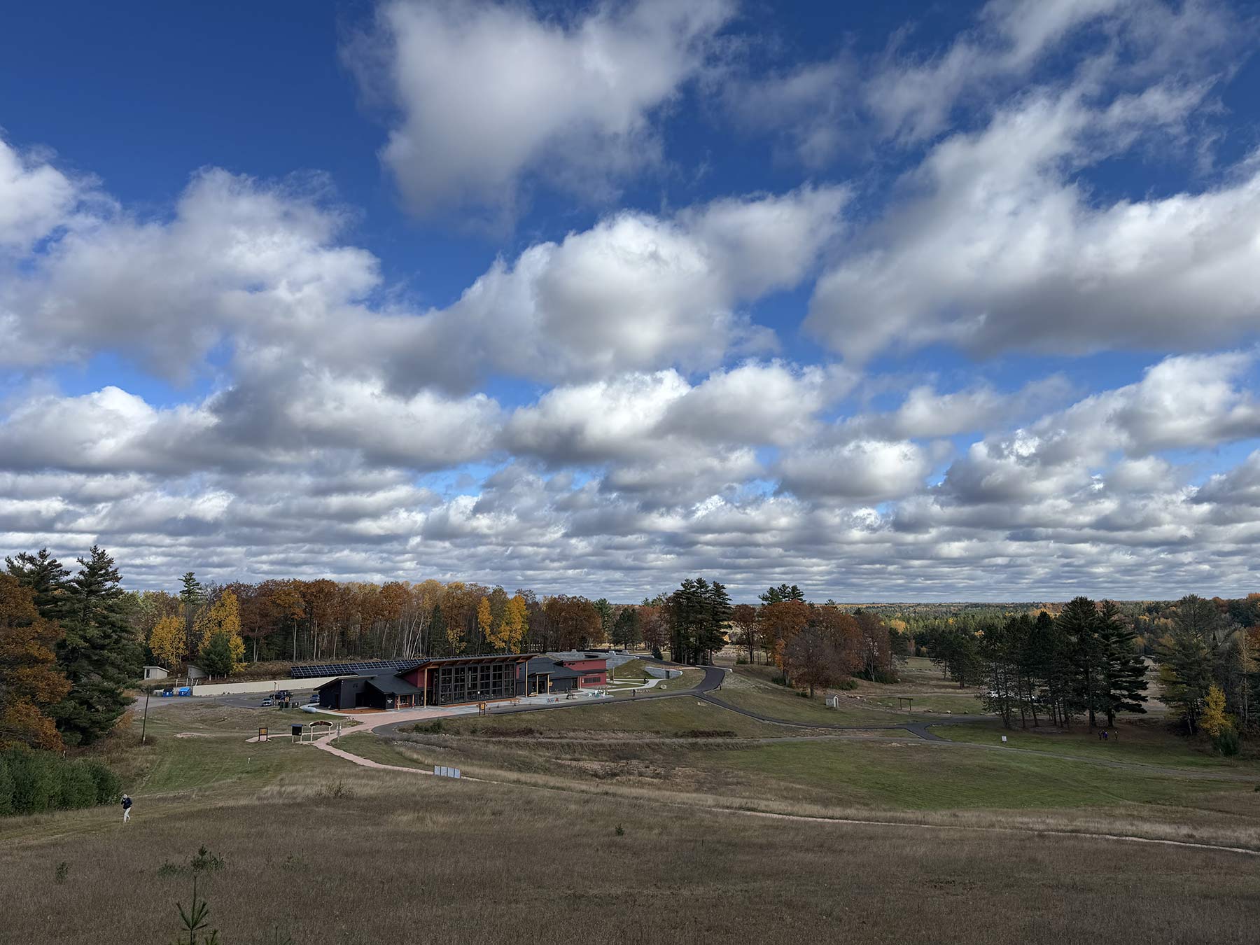 panoramic view of mtb trails at mt telemark village in cable wisconsin.