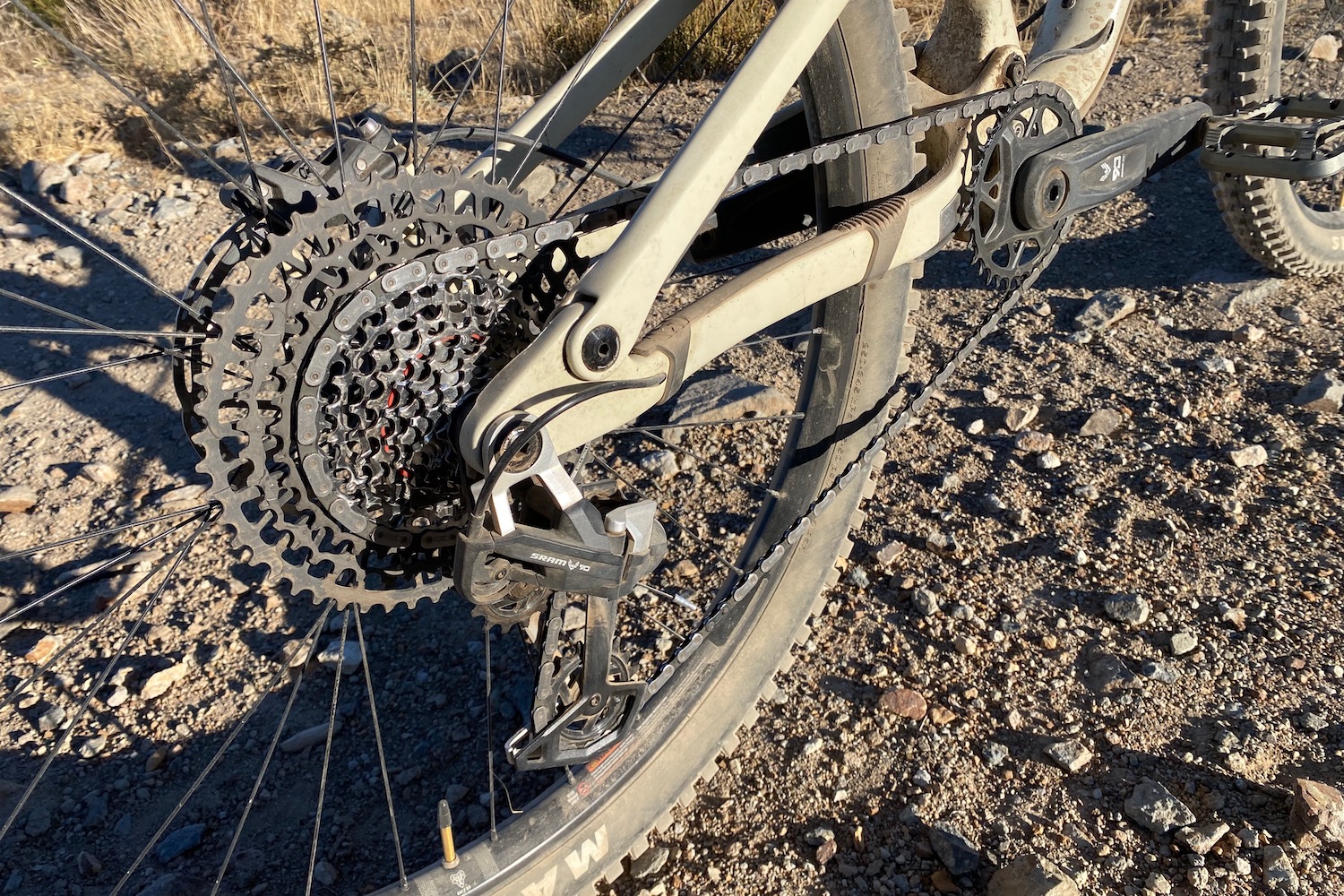 The Eagle 90 mechanical drivetrain on the Kona Hei Hei